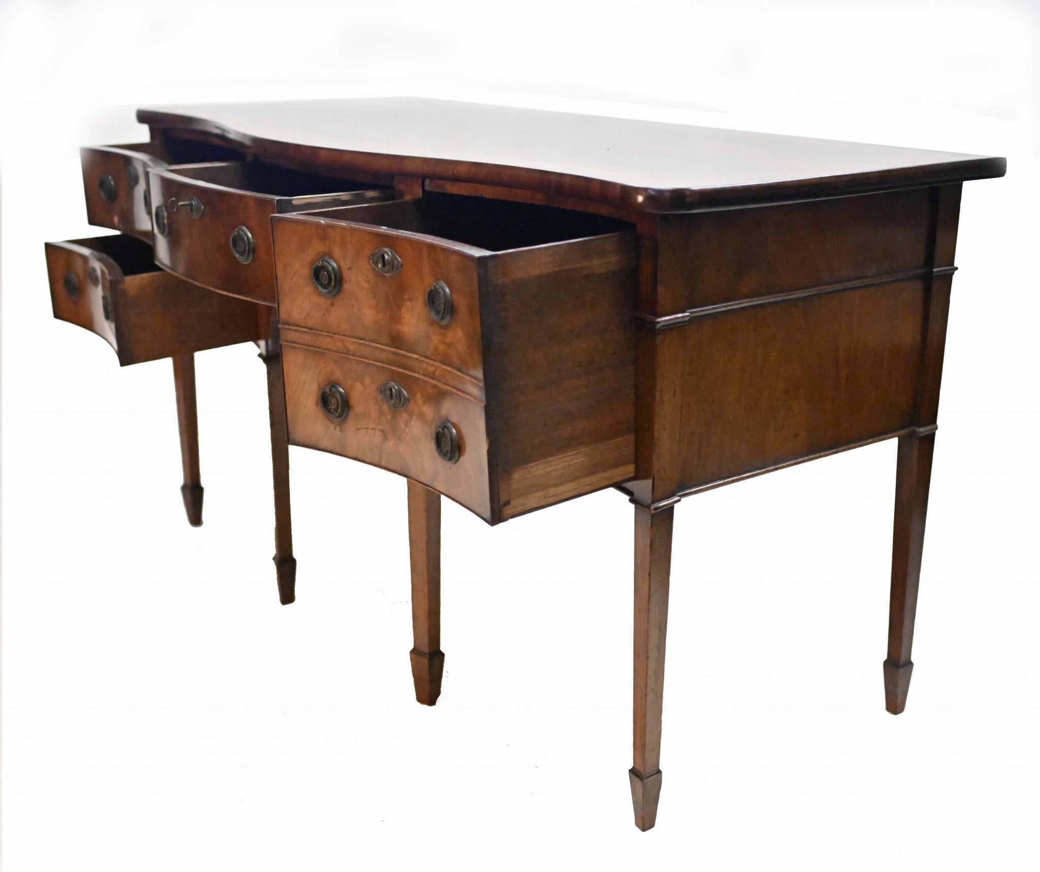 Early 19th Century Georgian Sideboard Server Mahogany Serpentine 1810 For Sale