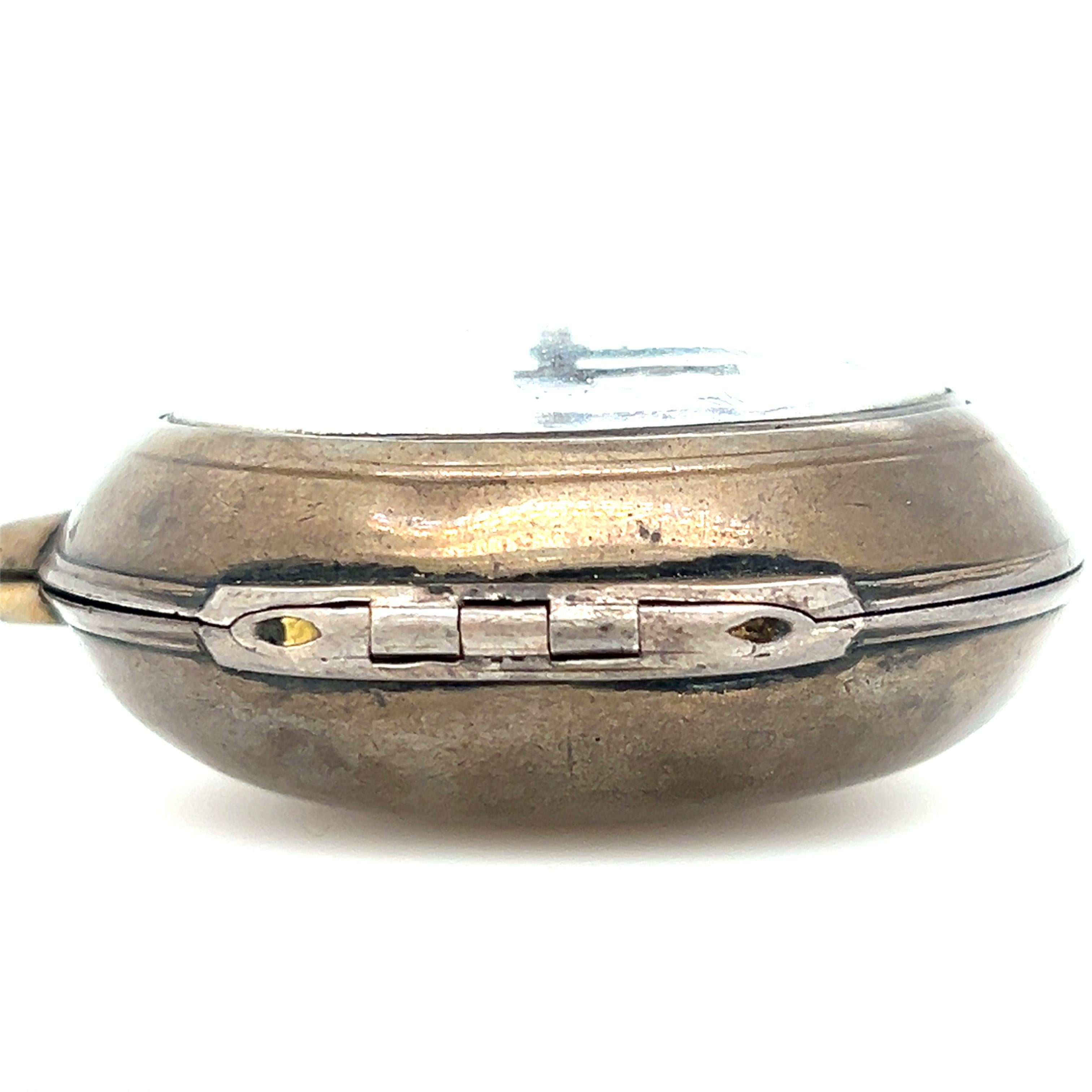 Georgian Silver and Brass Thomas Scott Gainsborough Pocket Watch For Sale 3