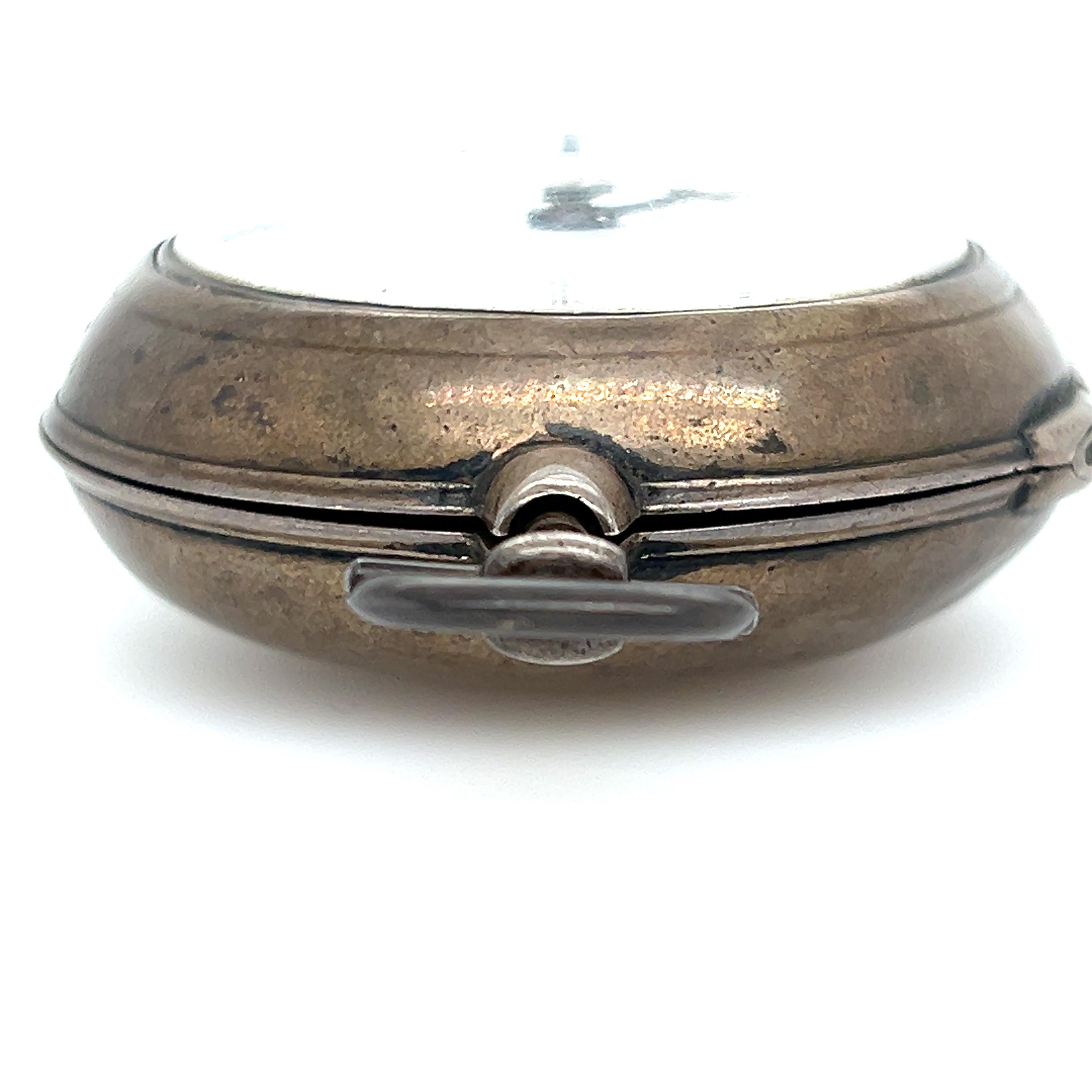 Georgian Silver and Brass Thomas Scott Gainsborough Pocket Watch For Sale 4