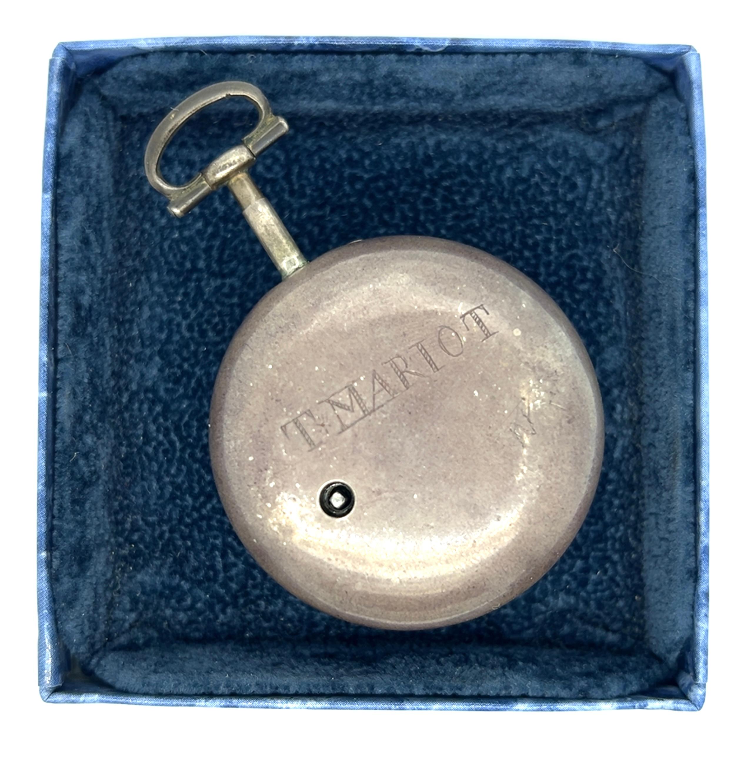 Georgian Silver and Brass Thomas Scott Gainsborough Pocket Watch For Sale 7