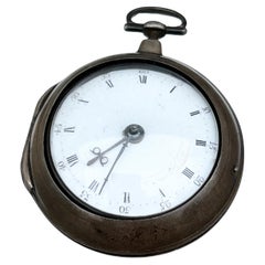 Reloj de bolsillo georgiano de plata y latón Thomas Scott Gainsborough