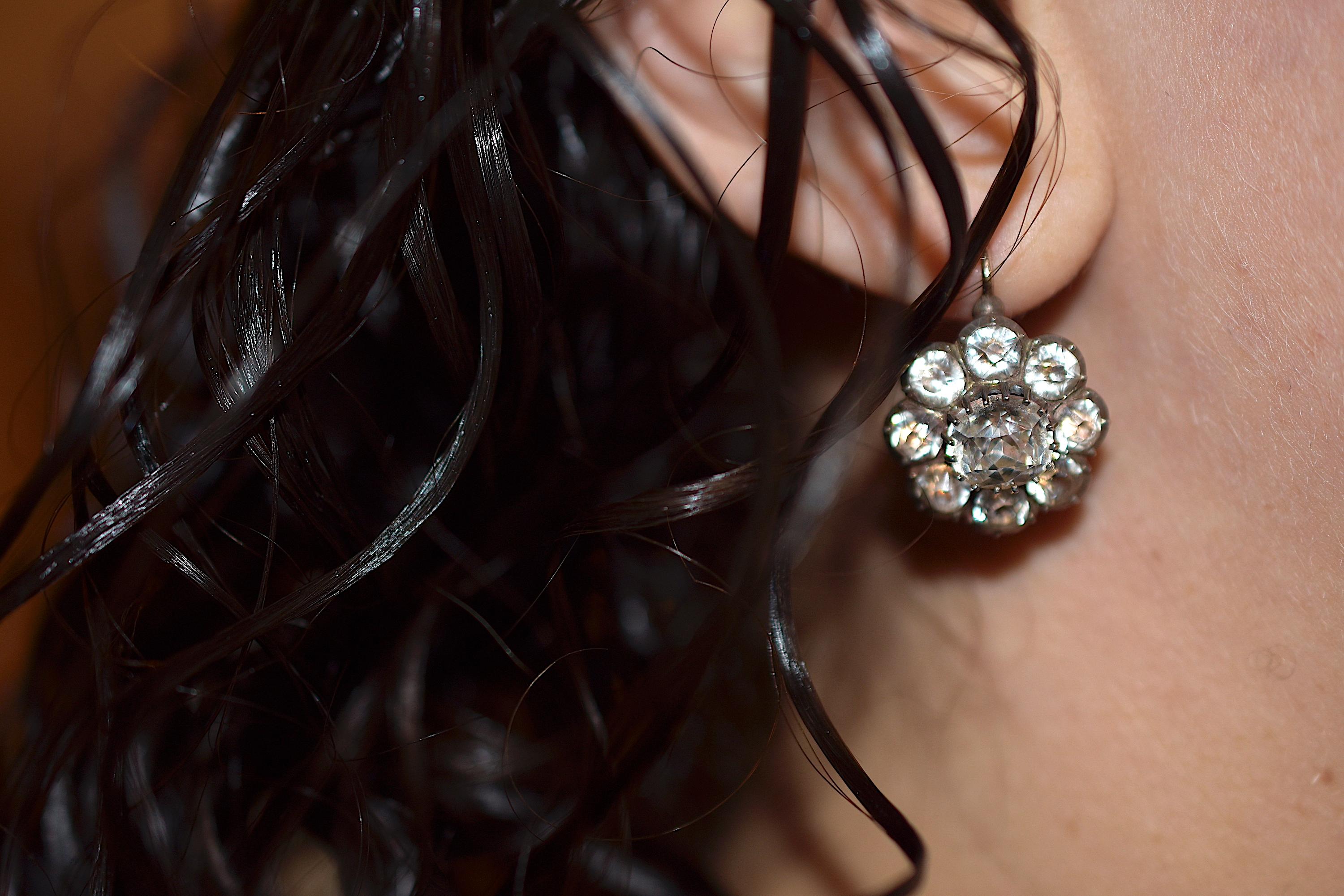 Georgian Silver and Gold Paste Cluster Earrings, circa 1820 5