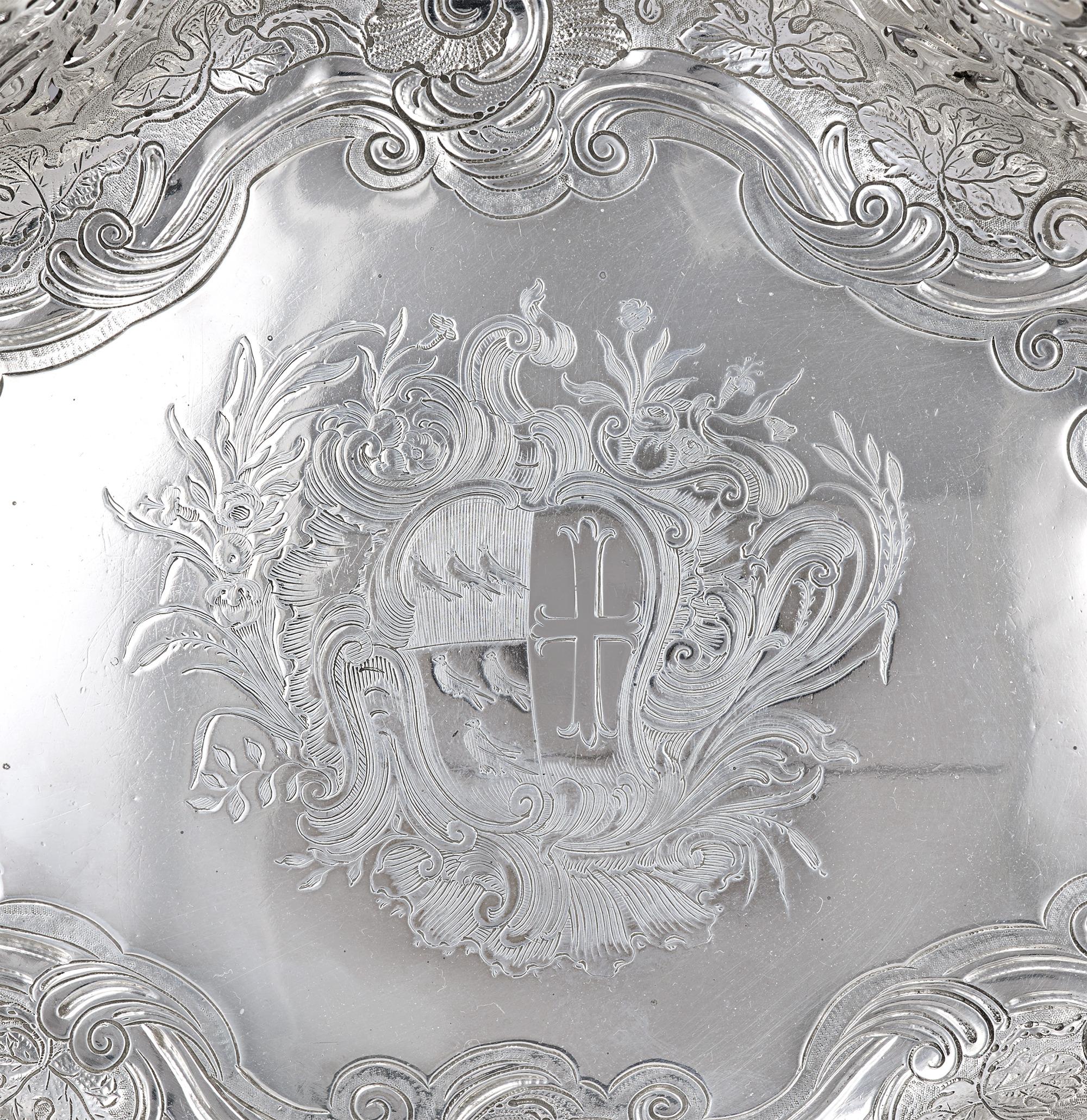Anglais Panier en argent géorgien de Peter Archambo en vente