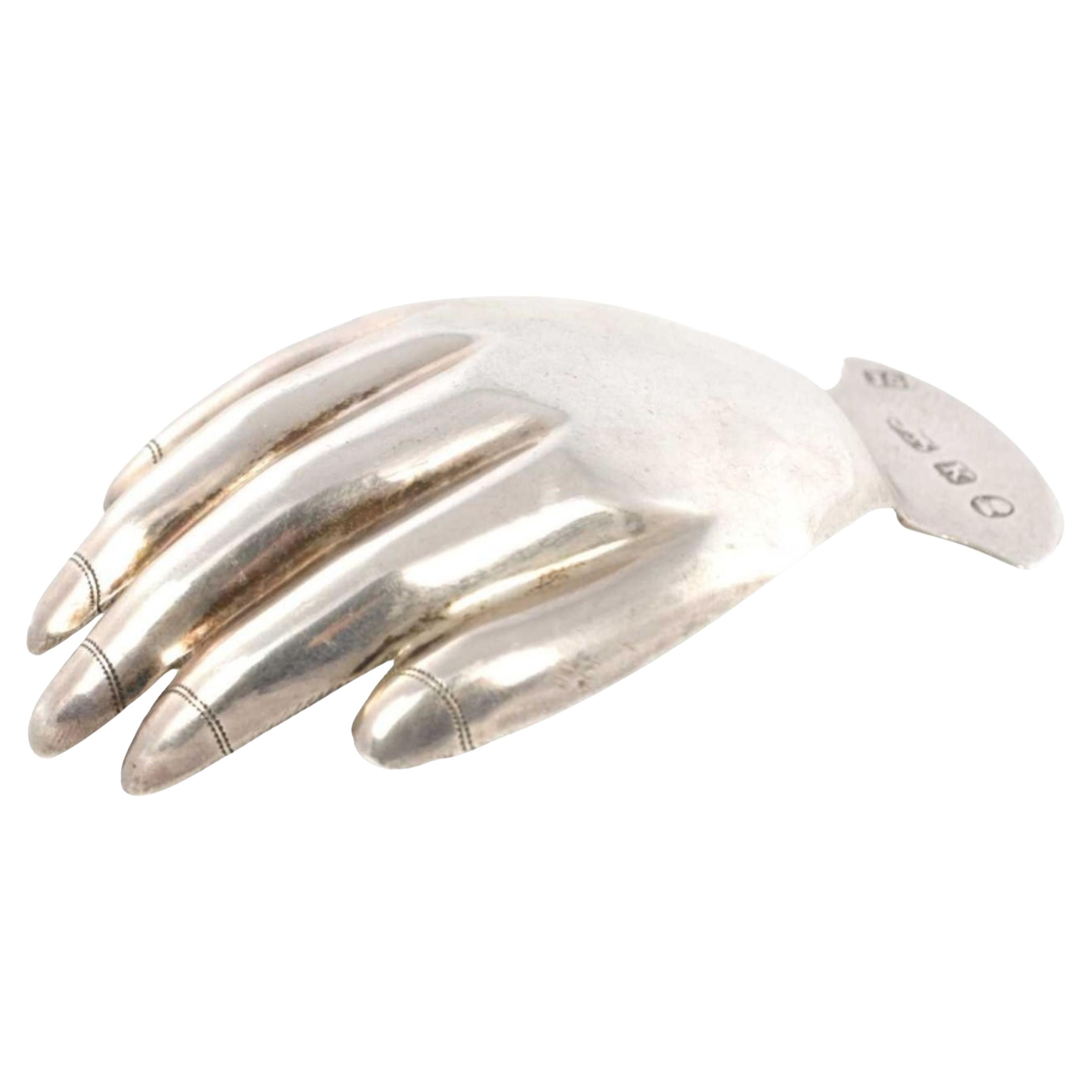 Georgian silver caddy spoon by Josiah Snatt in the form of a hand rare