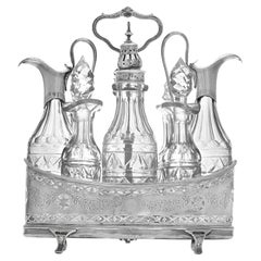 Antique Georgian Silver Cruet Set by Hester Bateman