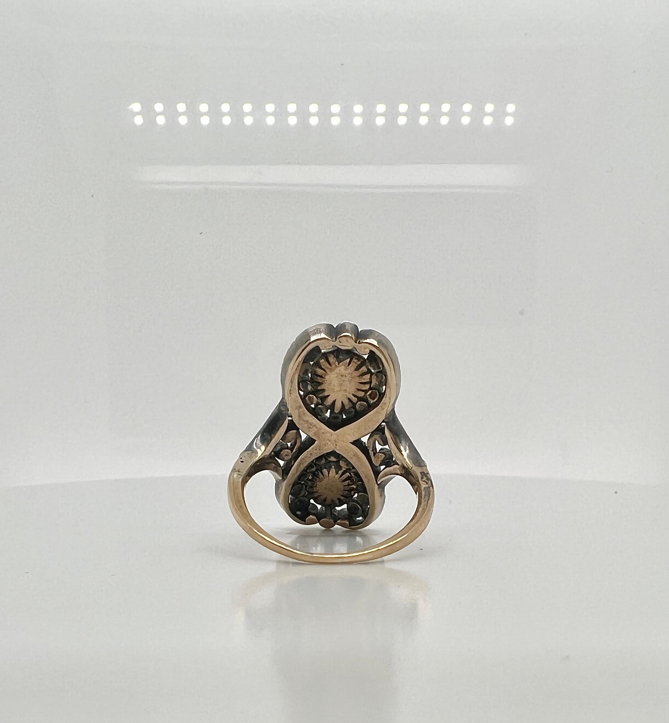 Georgian Silver Diamond Ring In Excellent Condition For Sale In New York, NY