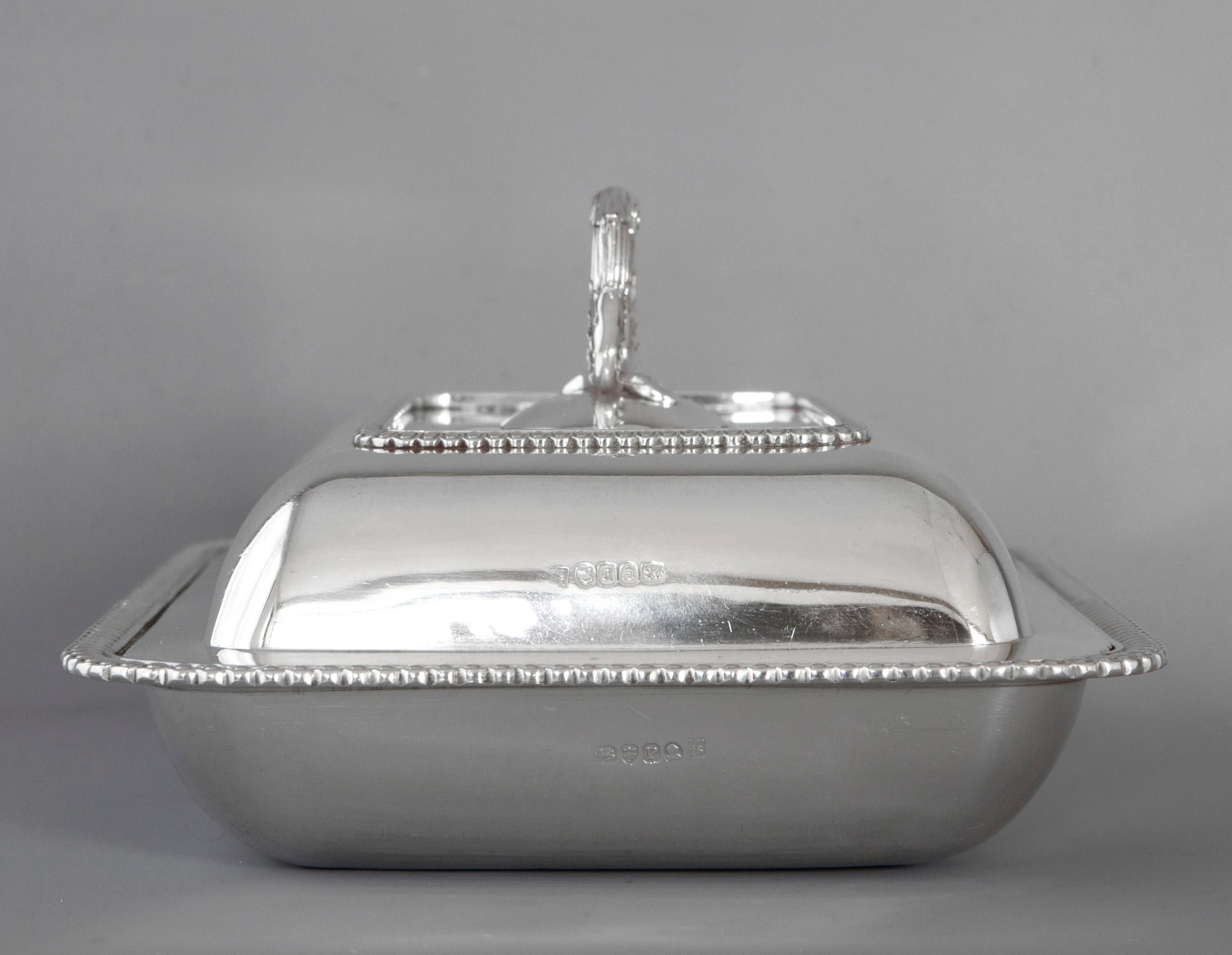 British Georgian Silver Entree Dish, London, 1810 by John Foskett & John Stewa