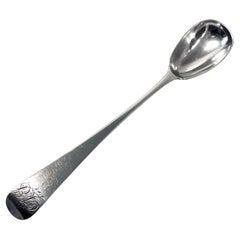 Grande cuillère à condiment moutarde en argent géorgien London 1818 William Bateman.