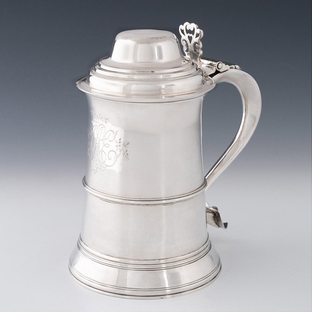 Jarra con tapa de plata georgiana Londres 1791 Jorge III en venta