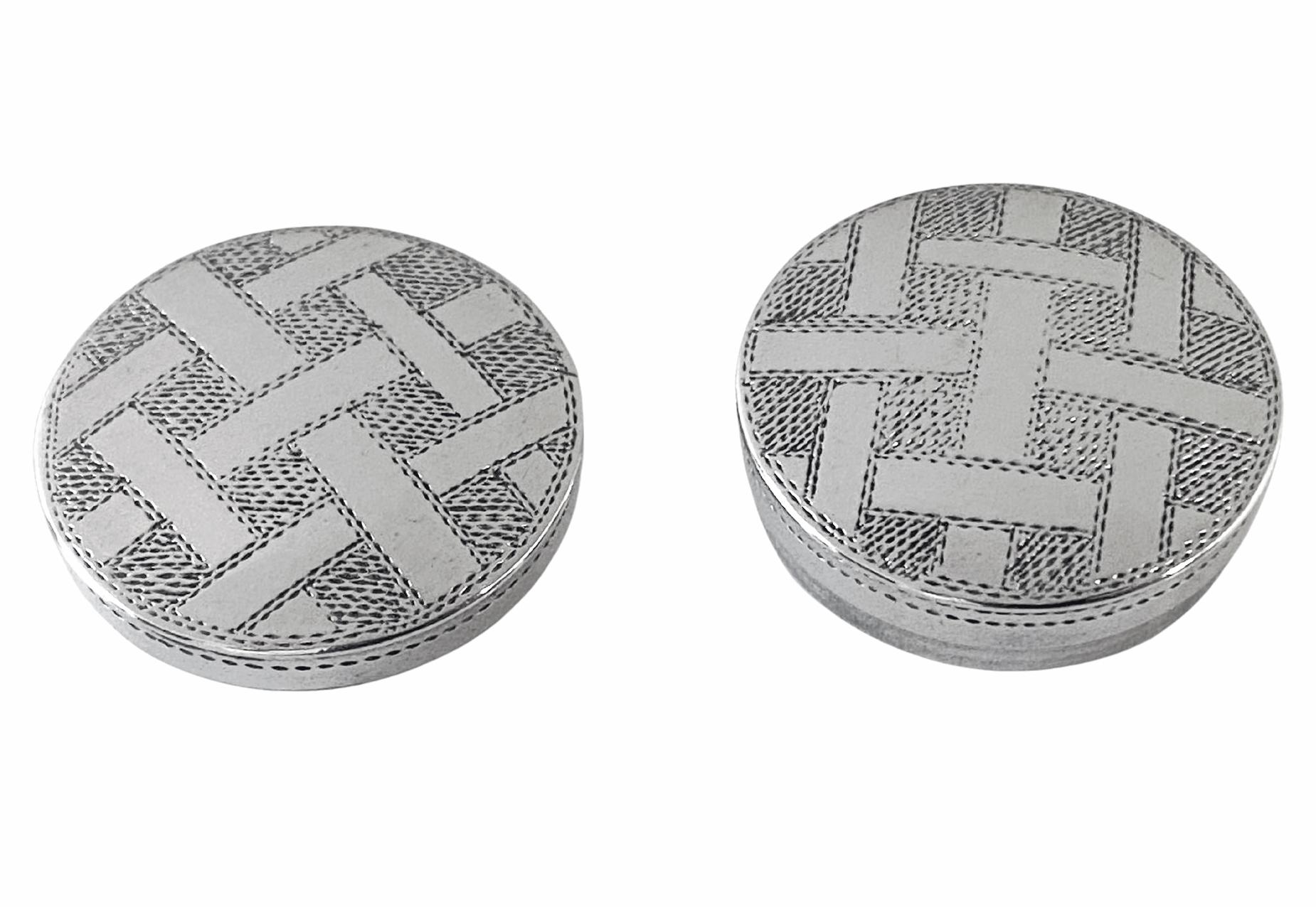 English Georgian Silver patch or pill Box Birmingham 1803 Samuel Pemberton For Sale