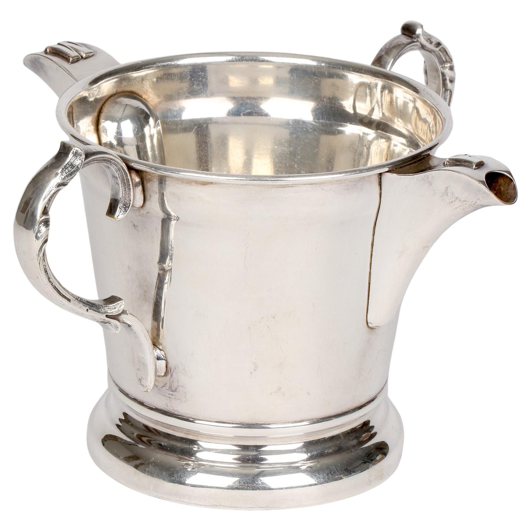 Georgian Silver Plated Rare Twin Handled Gravy Separator  For Sale