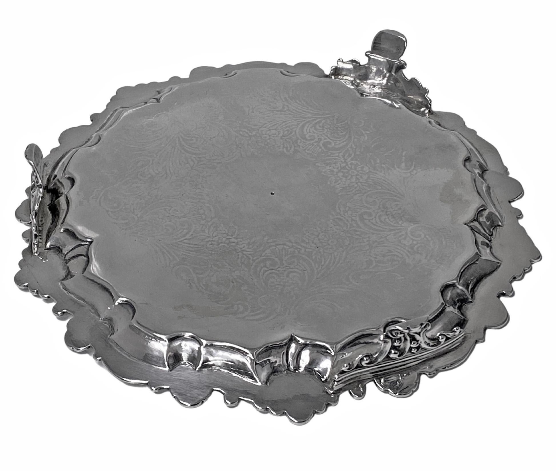 Georgian Silver Salver London 1827 William Brown In Good Condition In Toronto, Ontario
