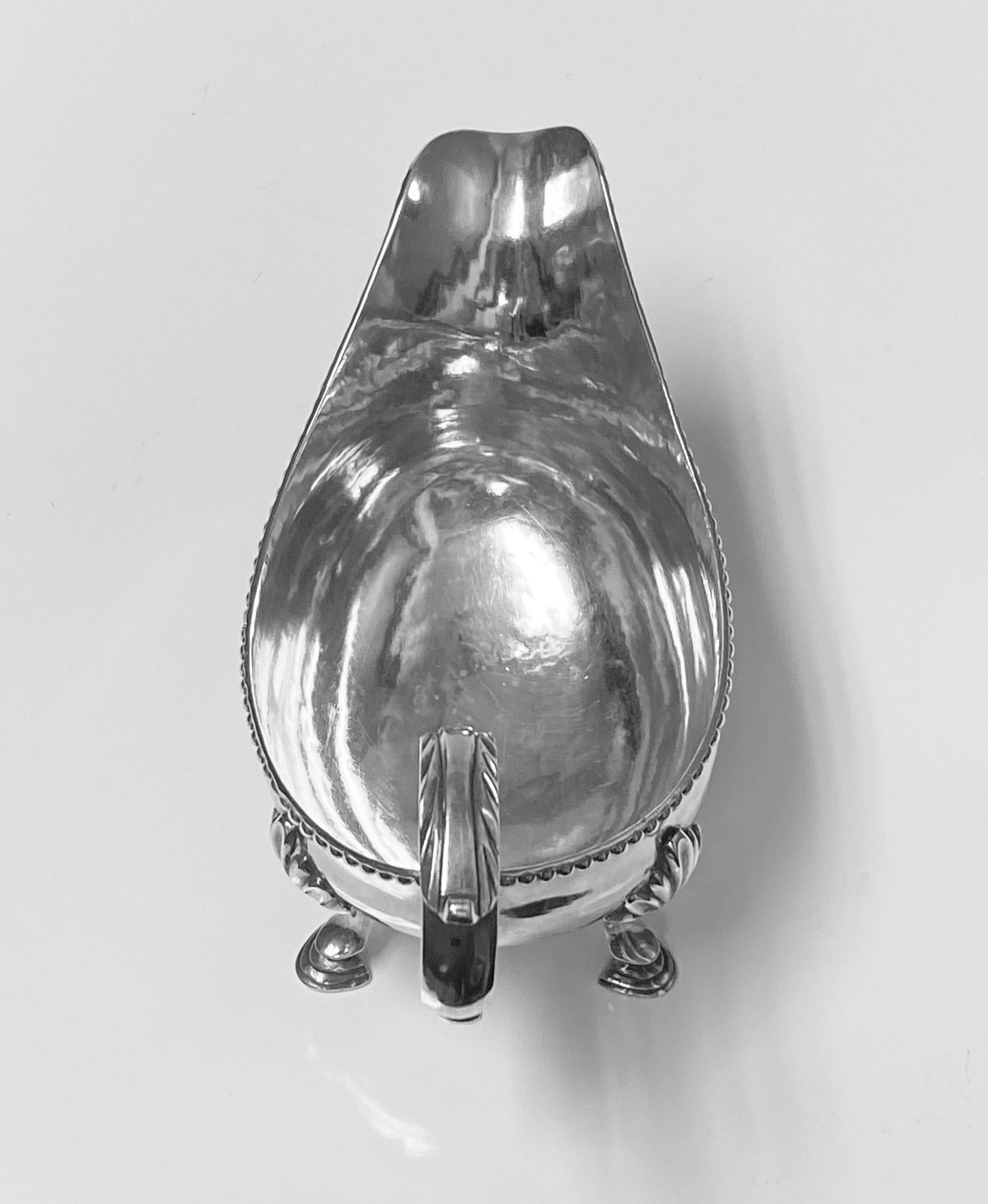 English Georgian Silver Sauceboat, London 1785 by Charles Hougham