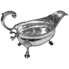 Georgianisches Silber- Sauciereboot, London 1785 von Charles Hougham
