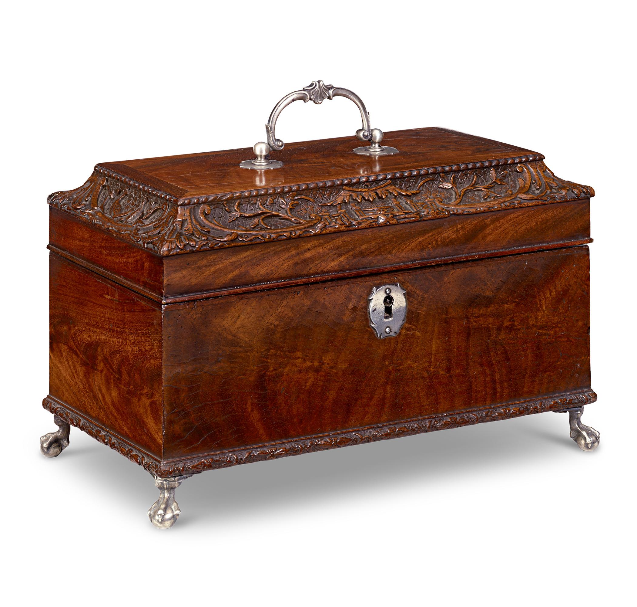 English Georgian Silver Tea Caddy Set by James Shruder