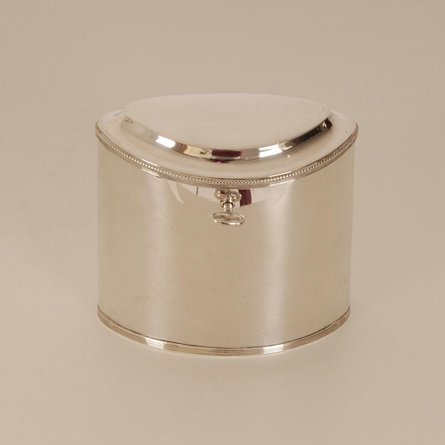 Empire-Teedose aus georgianischem Silber, Empire-Sterlingsilber, Schachtel  im Angebot 4