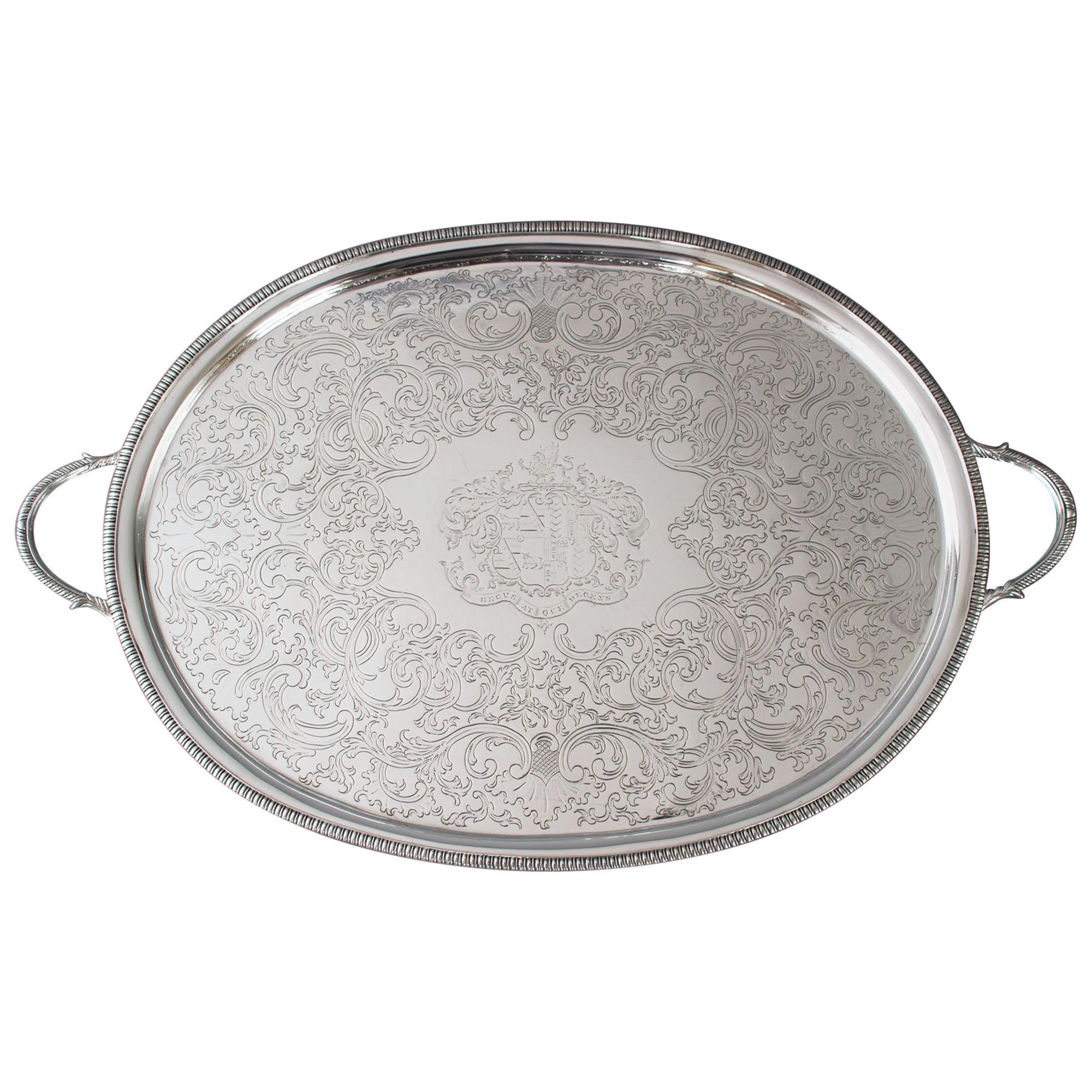 Georgian Silver Tea/Drinks Tray, London 1806 William Bennett