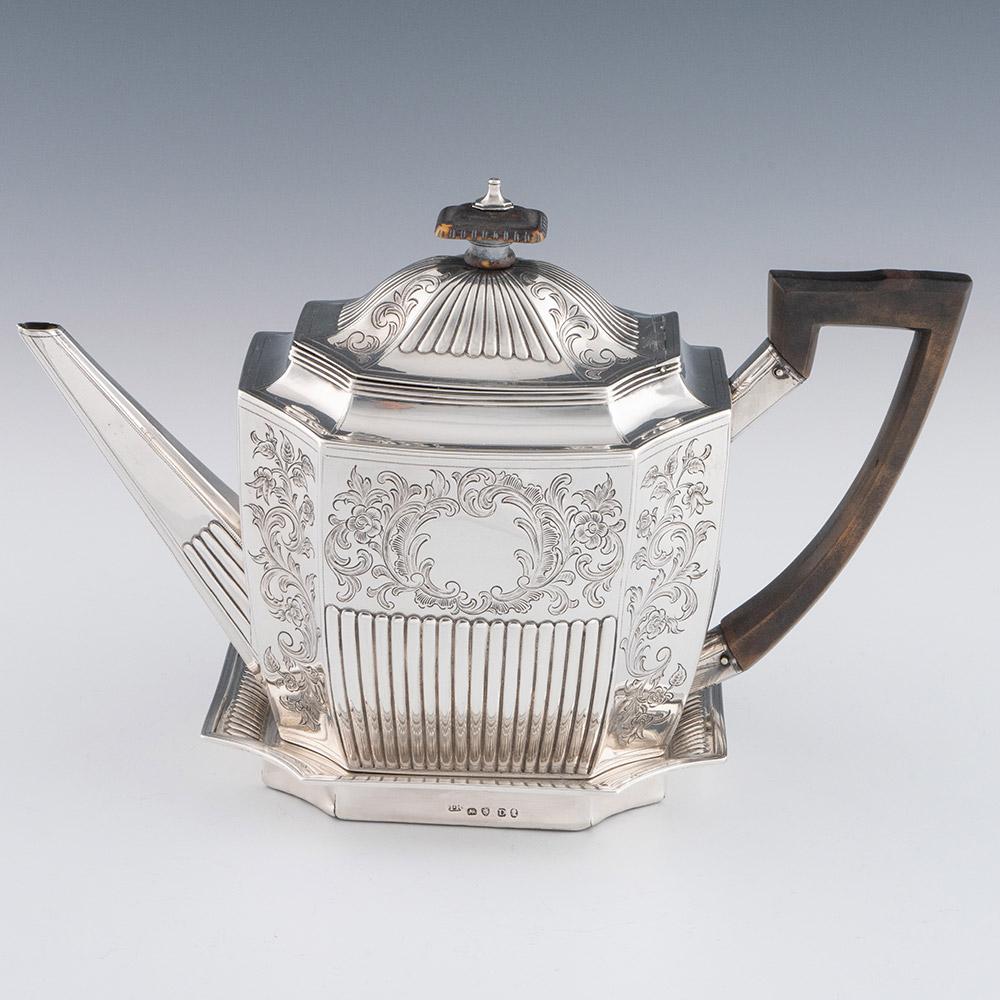Juego de té georgiano de plata Londres 1799 John Robins en venta 3