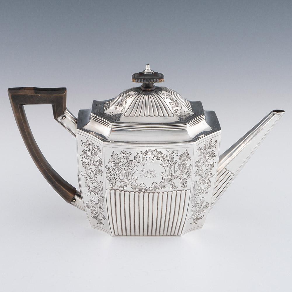 Juego de té georgiano de plata Londres 1799 John Robins en venta 4