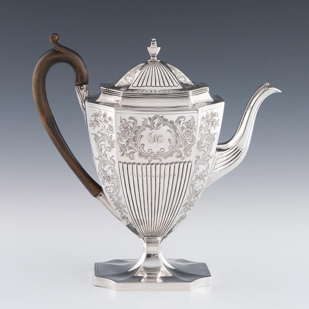 Juego de té georgiano de plata Londres 1799 John Robins finales del siglo XVIII en venta