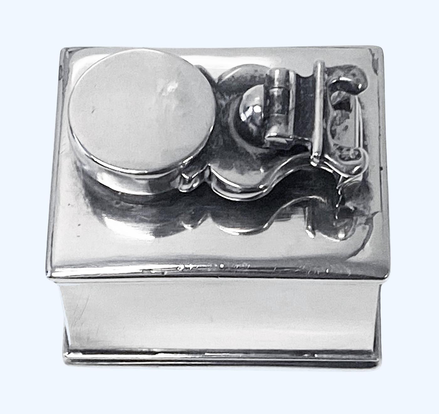 Georgian Silver travelling Inkwell London 1814 2