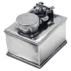 Antique Georgian Silver travelling Inkwell London 1814