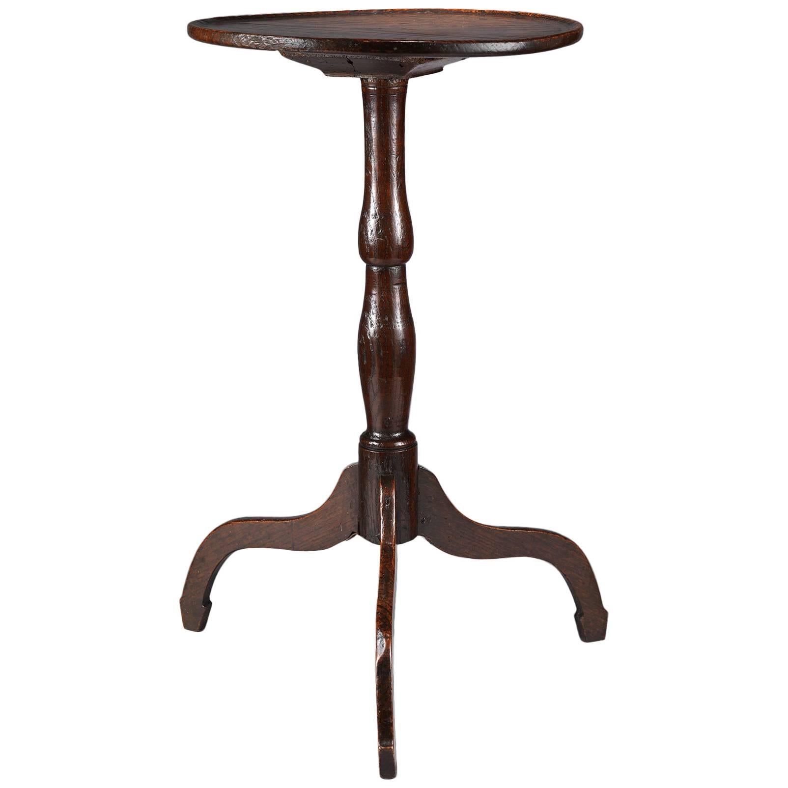 Georgian Single Plank Dish Top Tripod Wine Table For Sale