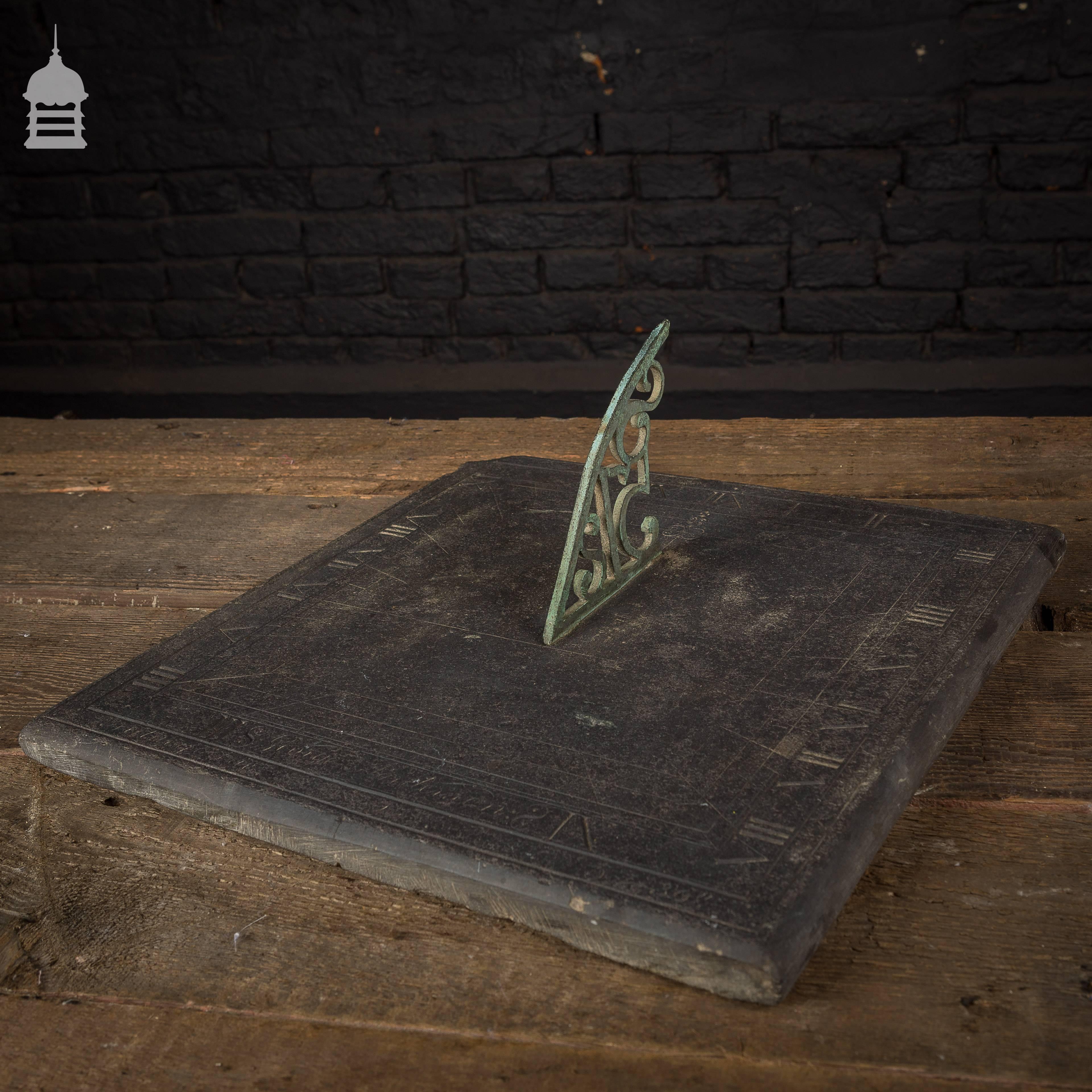 Georgian Slate and Bronze Sundial Inscribed ‘GEORGE ANDERSON’ Dated 1818 For Sale 3