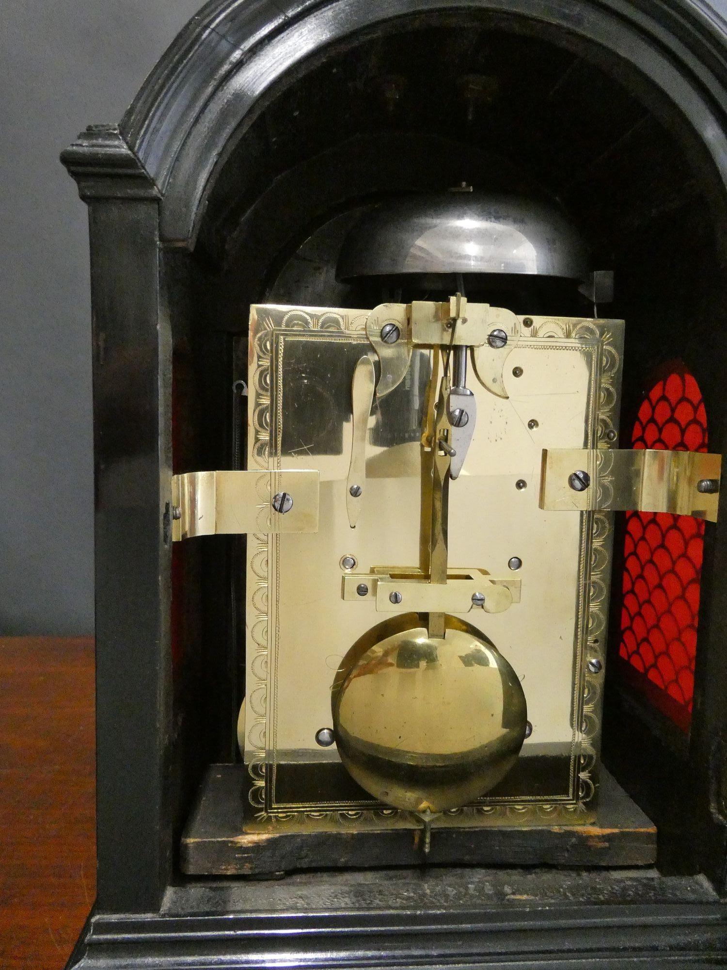 Early 19th Century Georgian Small Ebonised Bracket Clock, Haley & Milner, London For Sale