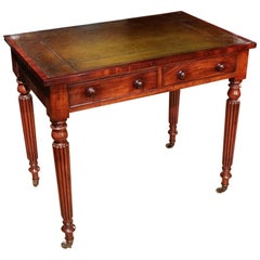 Georgian Small Mahogany Writing Table with Two Drawers