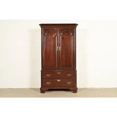 Georgian Solid Cherry Wood Armoire Dresser or Gentleman's Chest