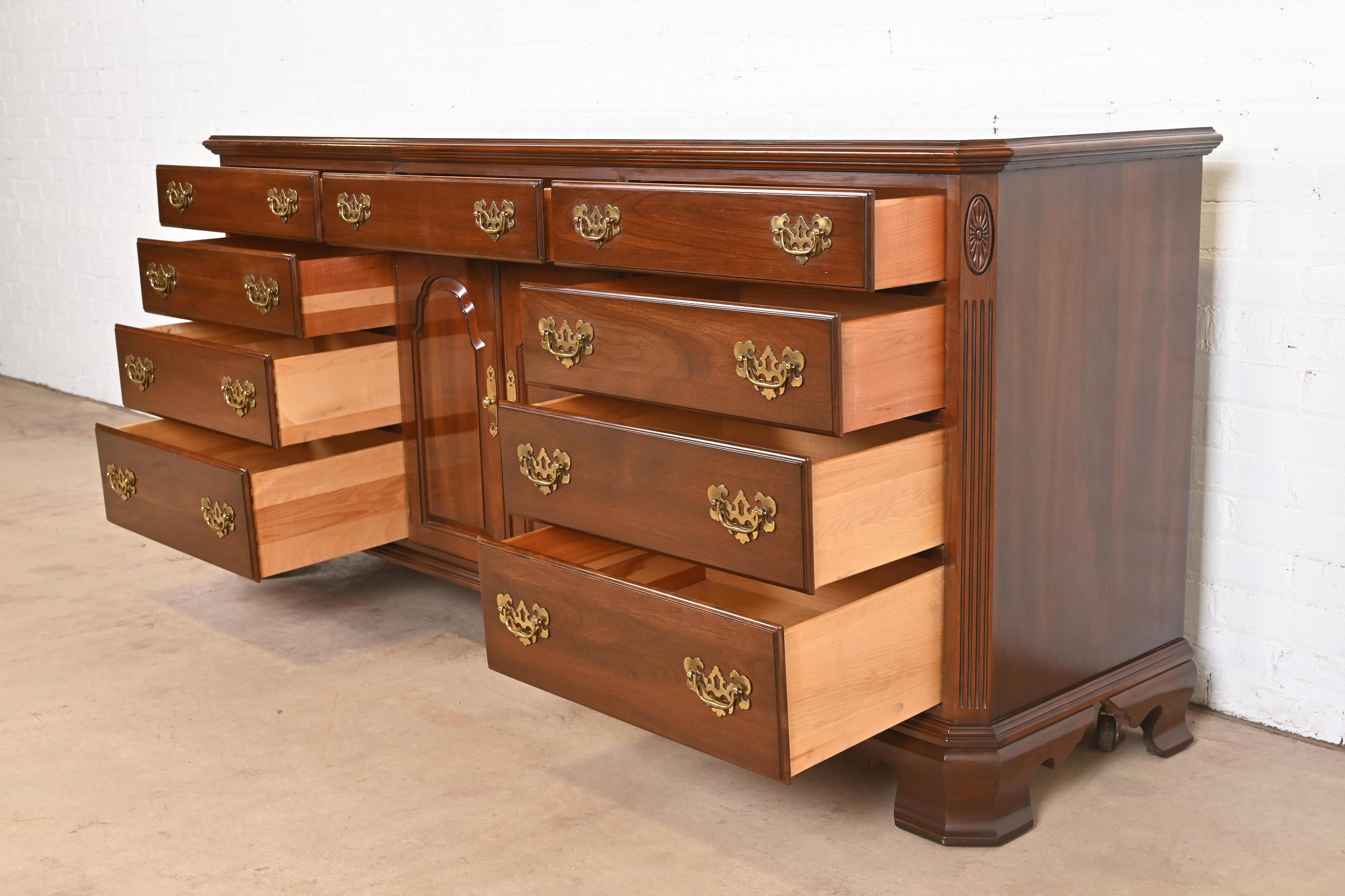Georgian Solid Cherry Wood Dresser or Credenza For Sale 5