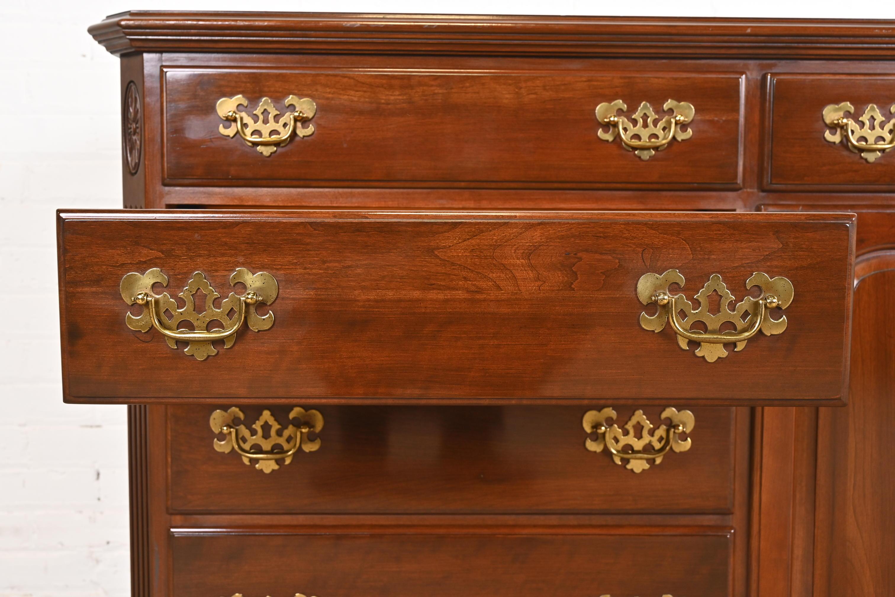 Georgian Solid Cherry Wood Dresser or Credenza For Sale 6