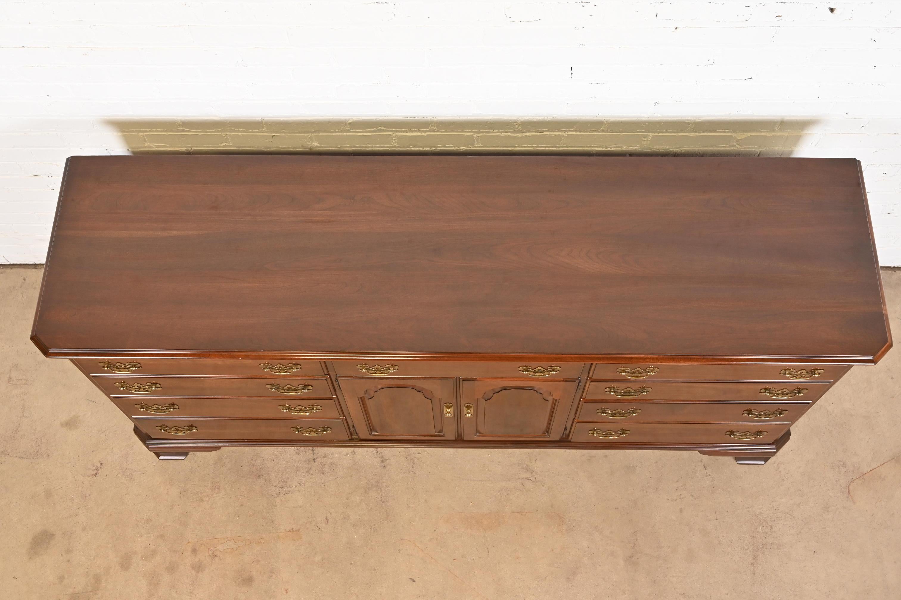 Georgian Solid Cherry Wood Dresser or Credenza For Sale 10