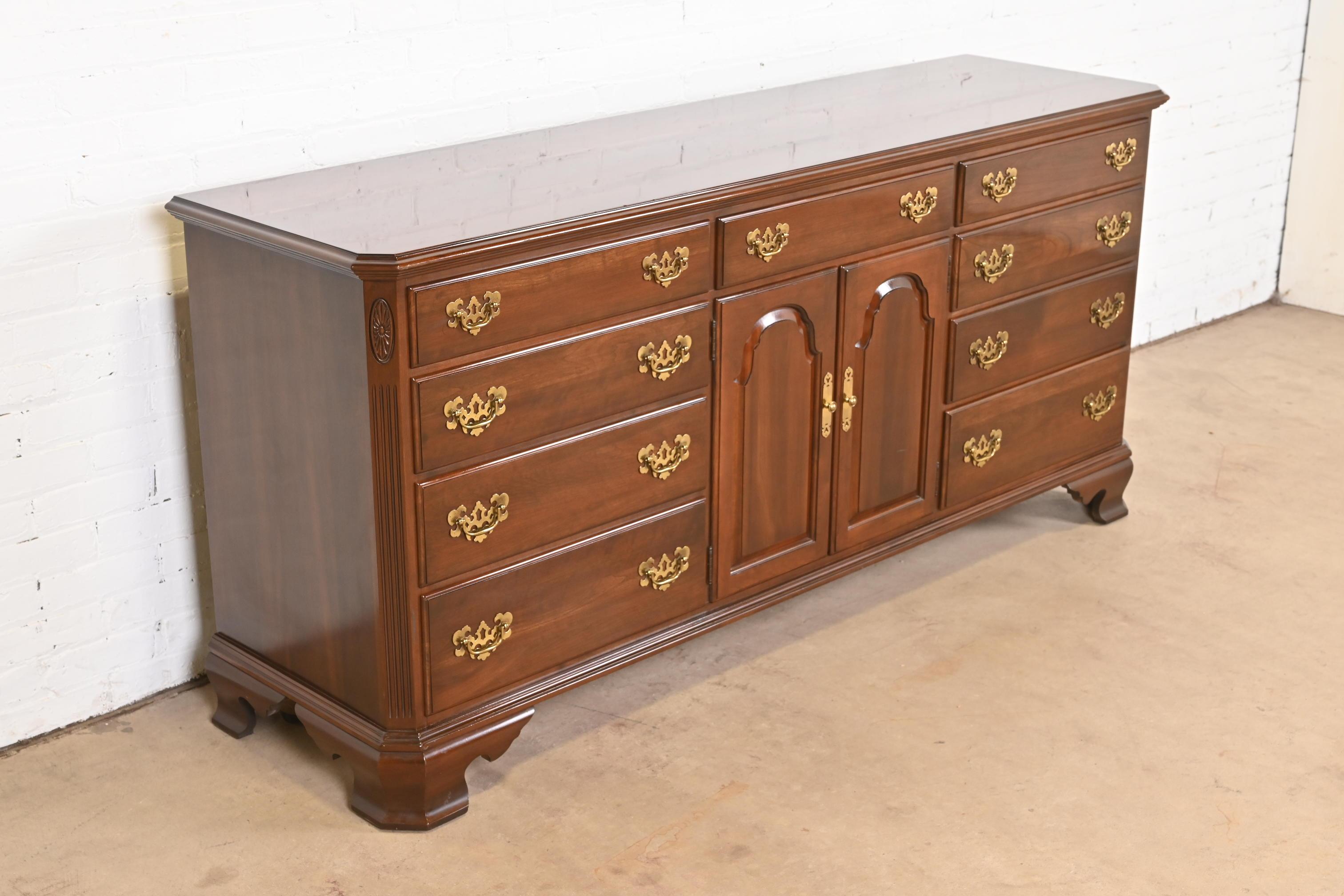 Georgian Solid Cherry Wood Dresser or Credenza For Sale 1