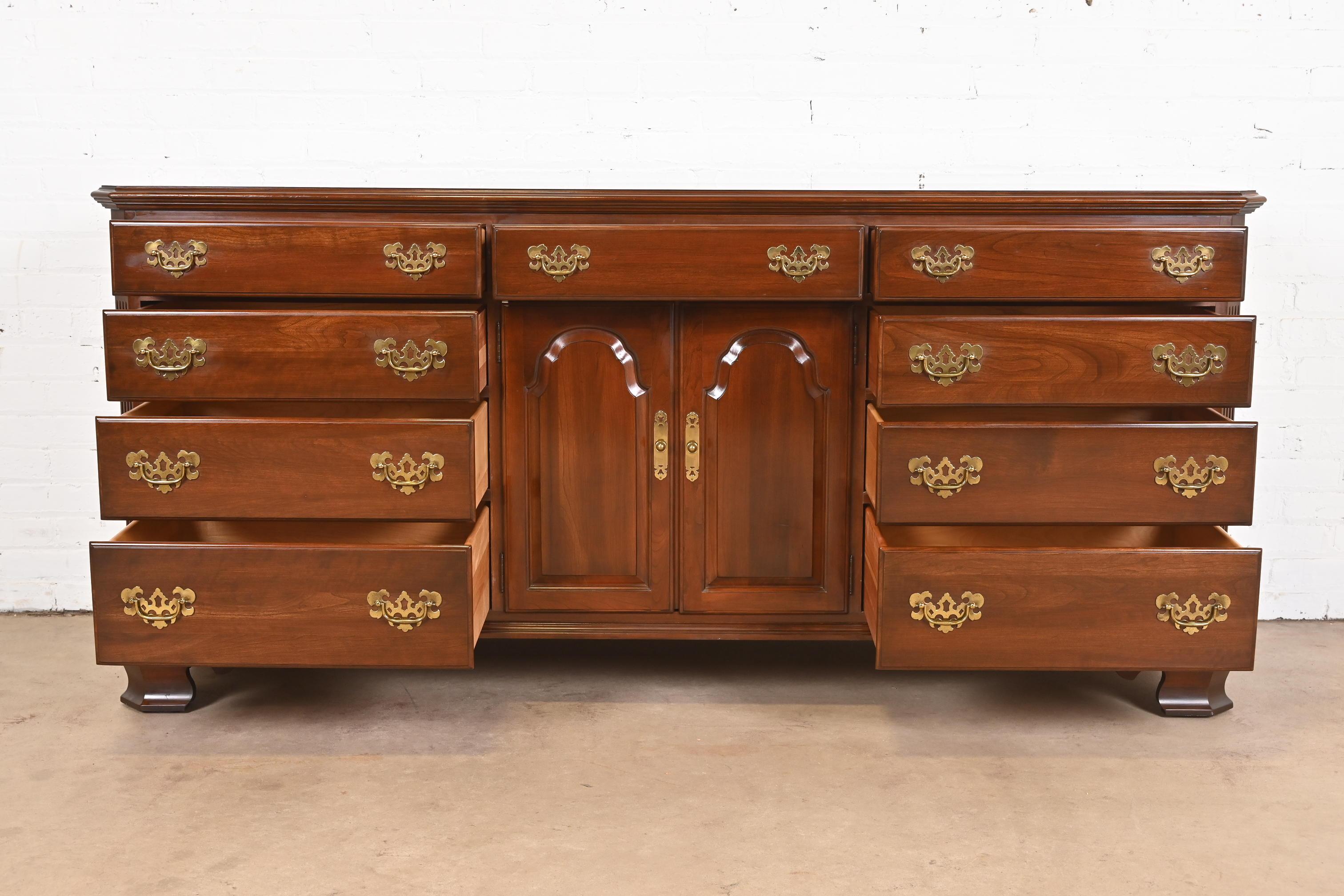 Georgian Solid Cherry Wood Dresser or Credenza For Sale 3
