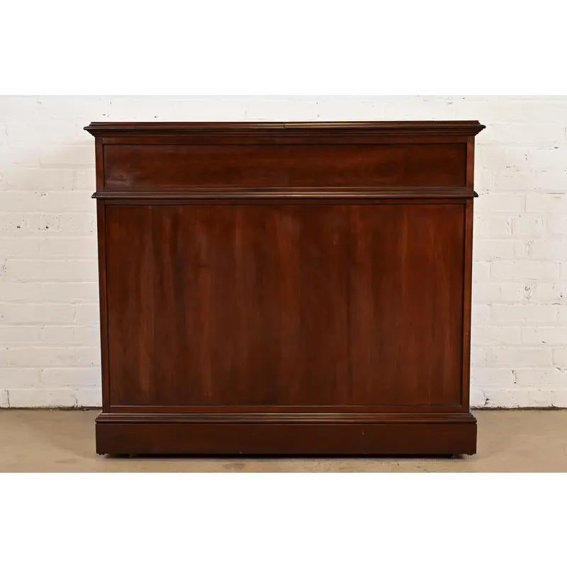 Georgian Solid Cherry Wood Flip Top Buffet Server or Bar Cabinet For Sale 6