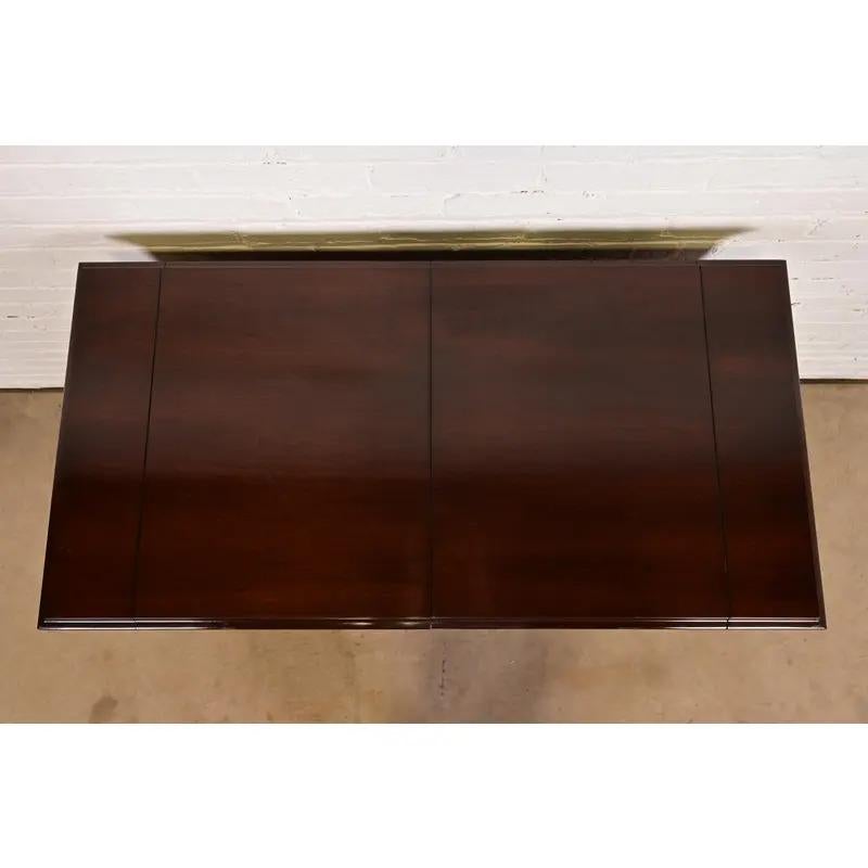 Brass Georgian Solid Cherry Wood Flip Top Buffet Server or Bar Cabinet For Sale