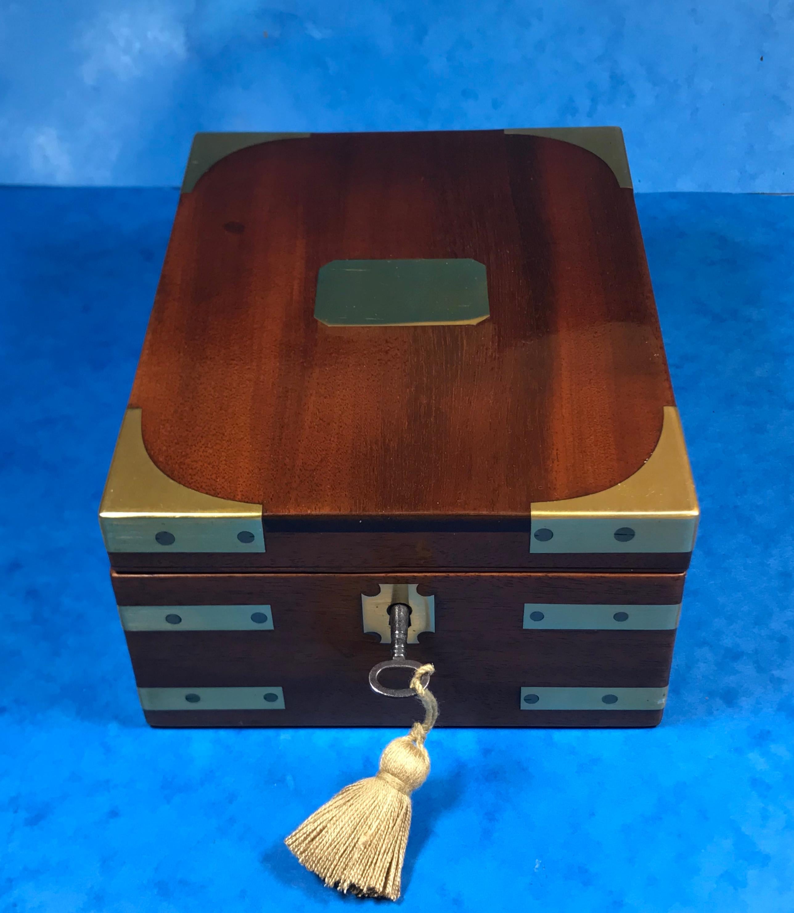 Georgian Solid Mahogany Miniature Campaign Box 4