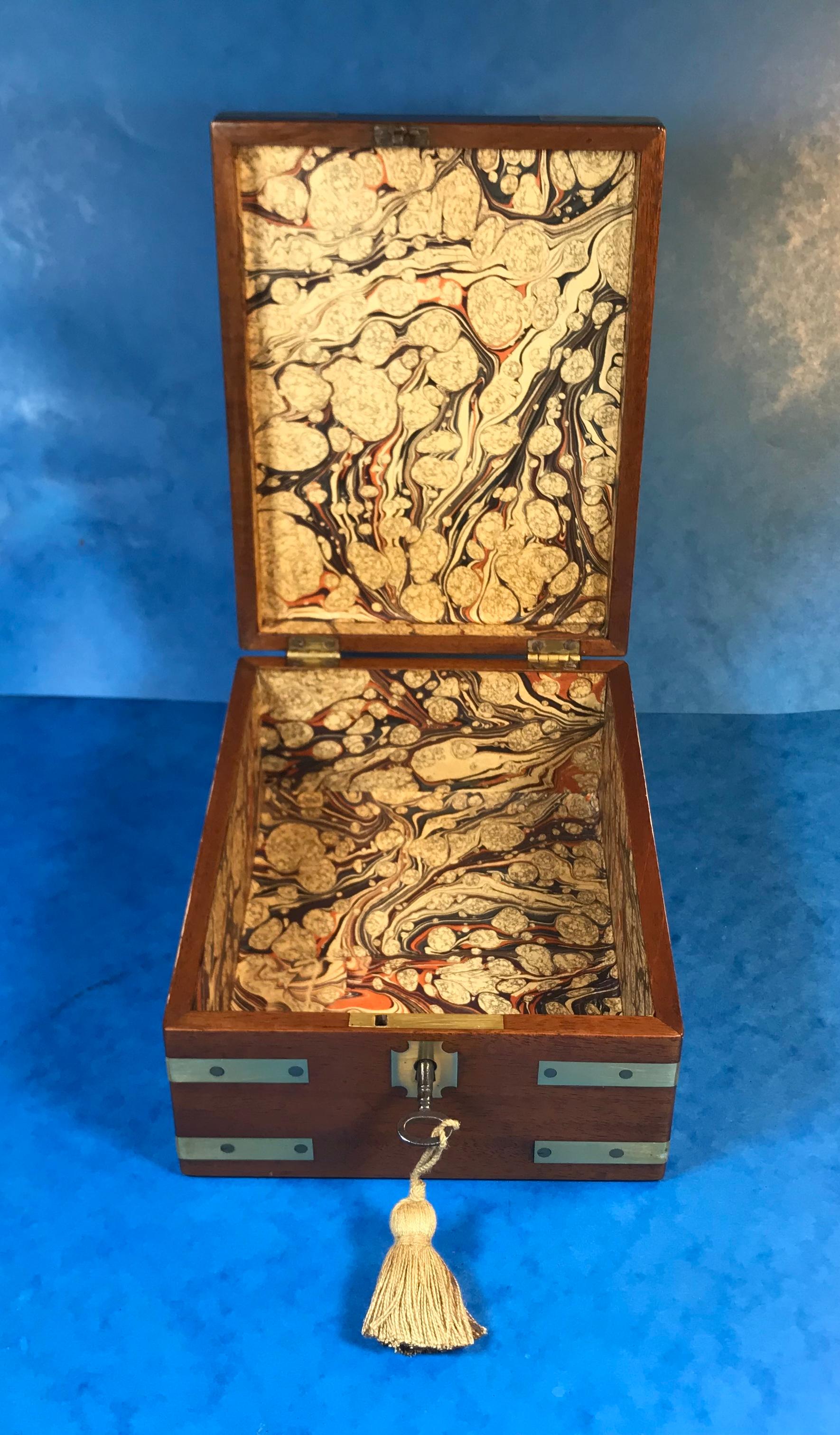 Georgian Solid Mahogany Miniature Campaign Box 12