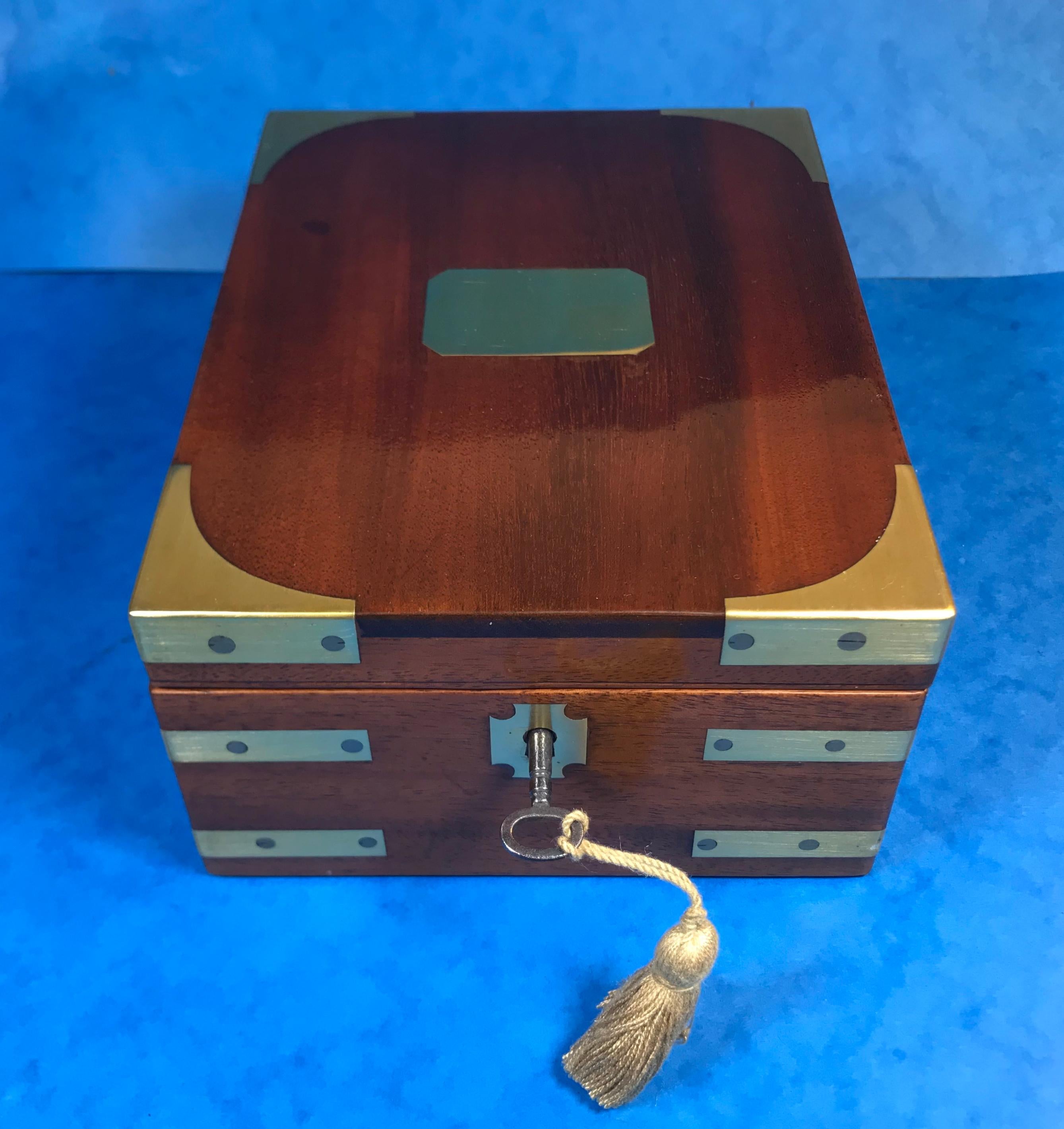 19th Century Georgian Solid Mahogany Miniature Campaign Box