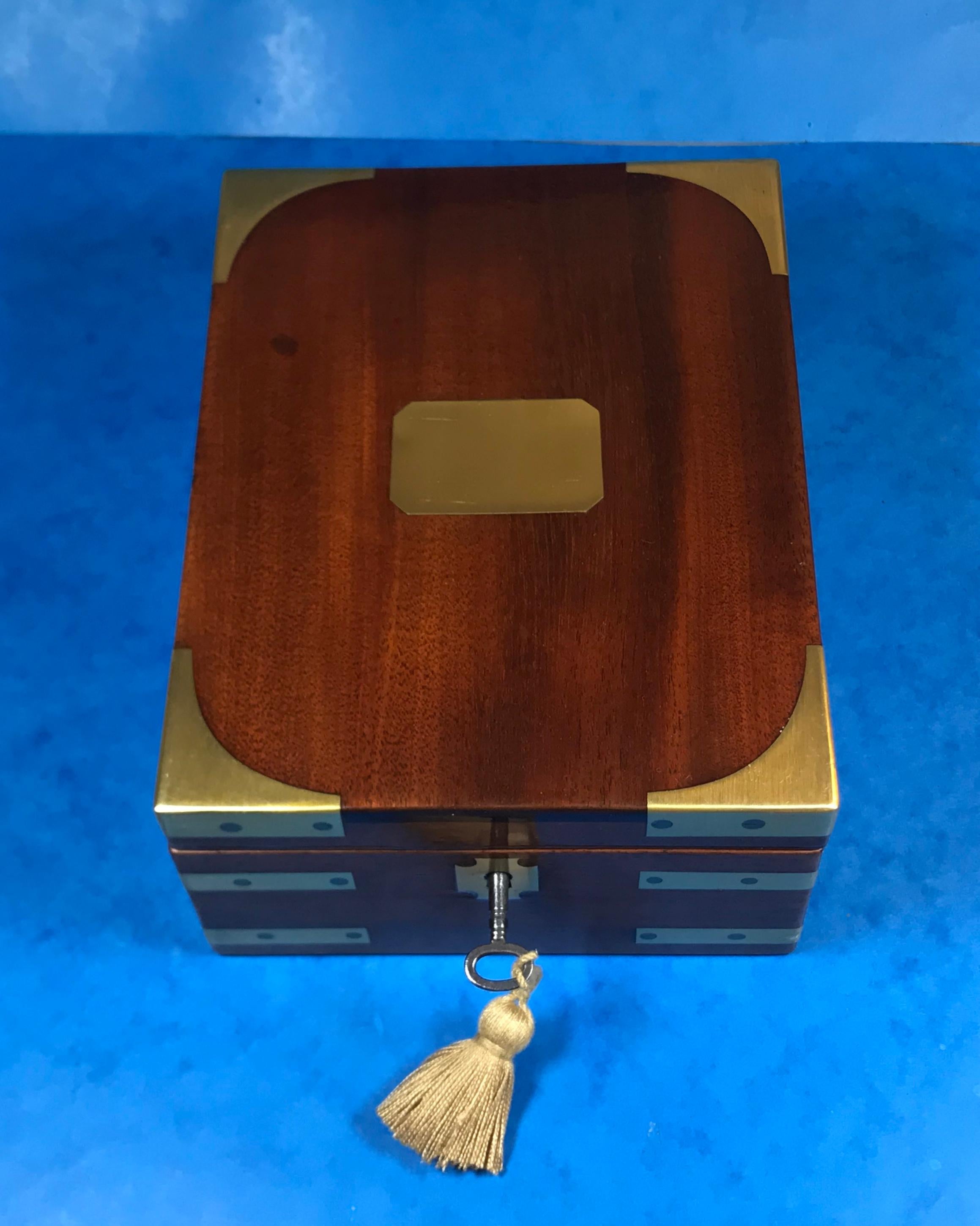 Georgian Solid Mahogany Miniature Campaign Box 3