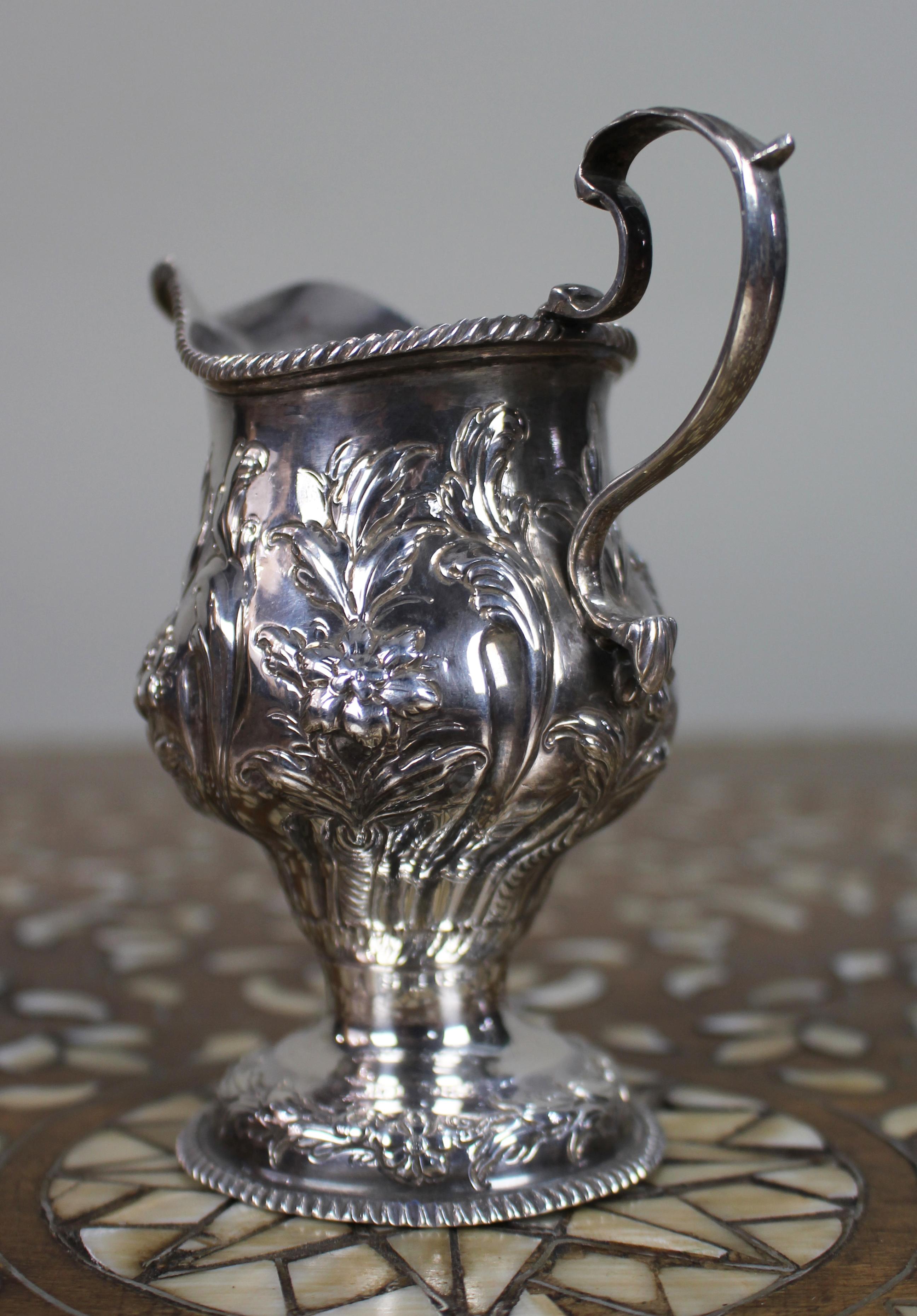18th Century Georgian Solid Silver Cream Ewer – London 1759 For Sale