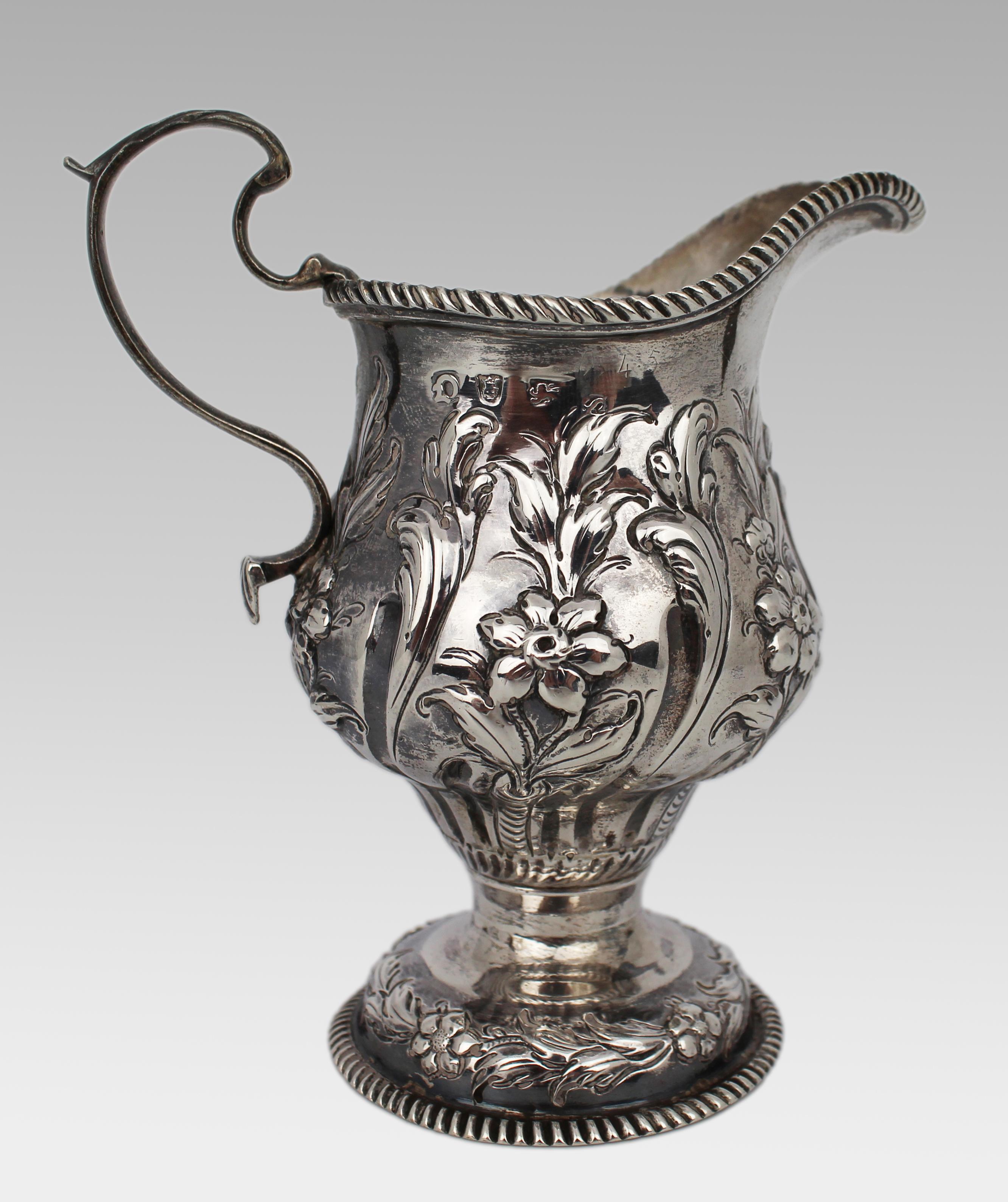 Georgian Solid Silver Cream Ewer – London 1759 For Sale 3