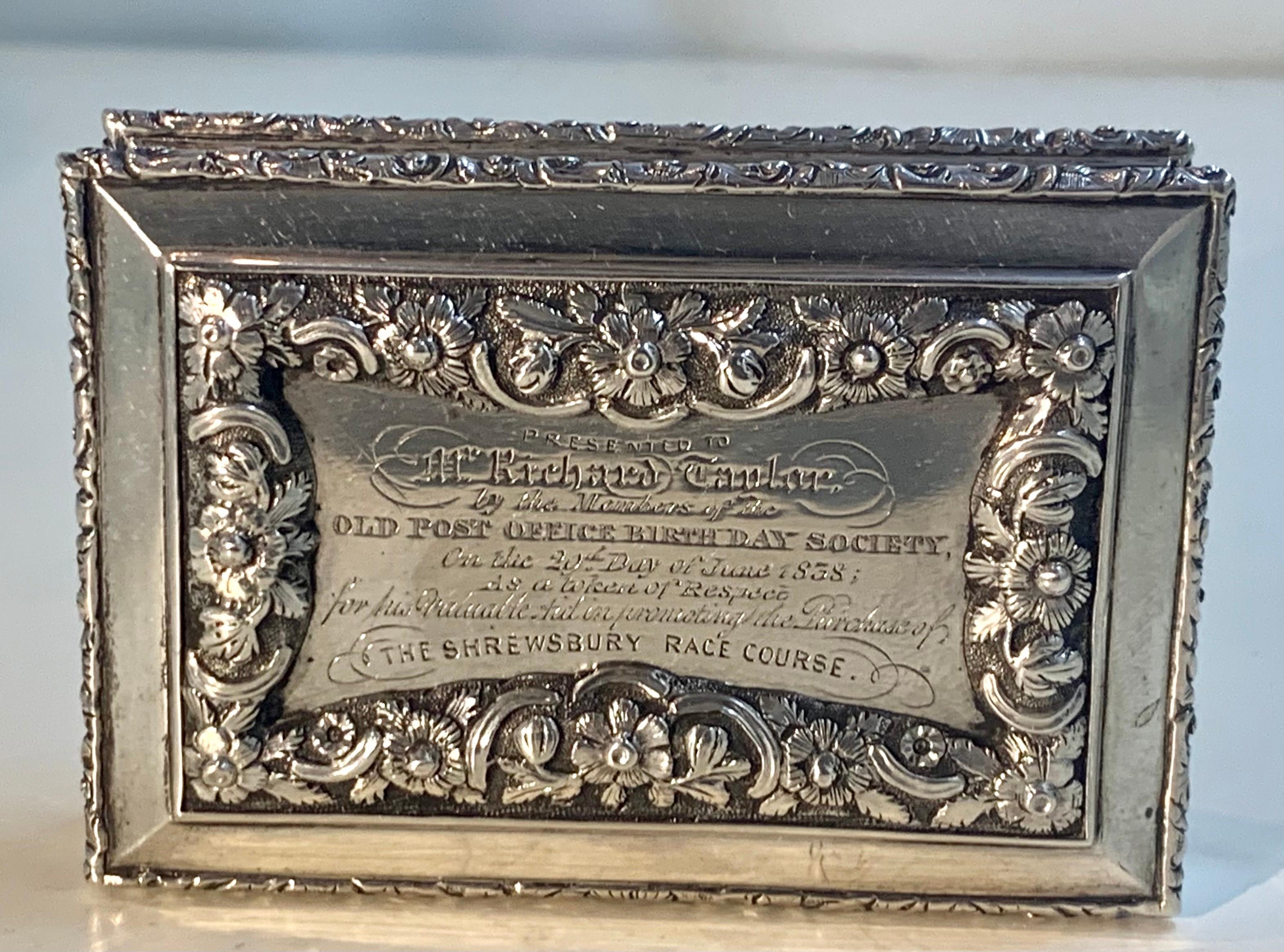 Georgian Solid Sterling Silver Table Snuff Box HM, 1836 For Sale 5