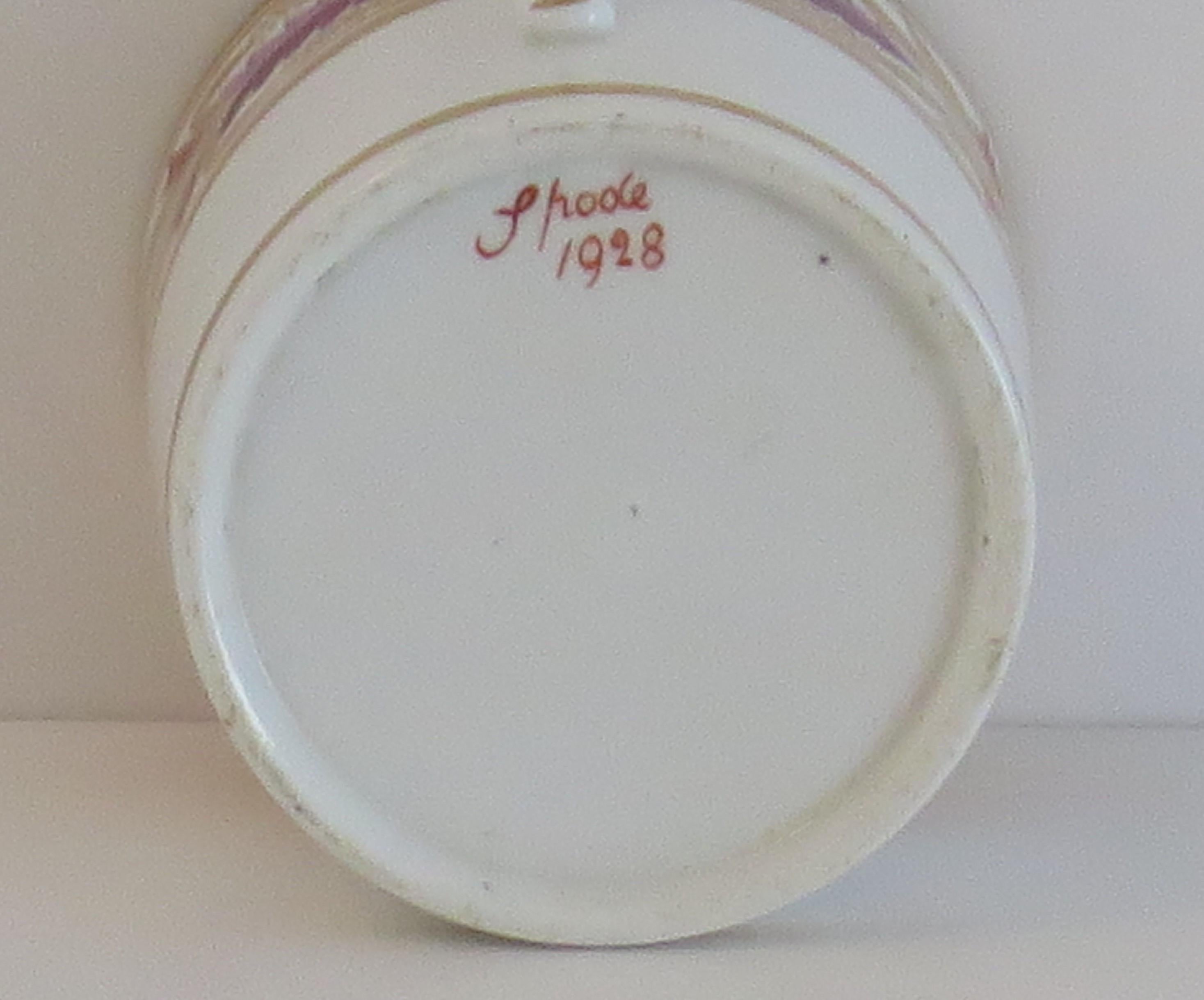 Boîte à café géorgienne en porcelaine de Spode, modèle 1928, vers 1810 en vente 4
