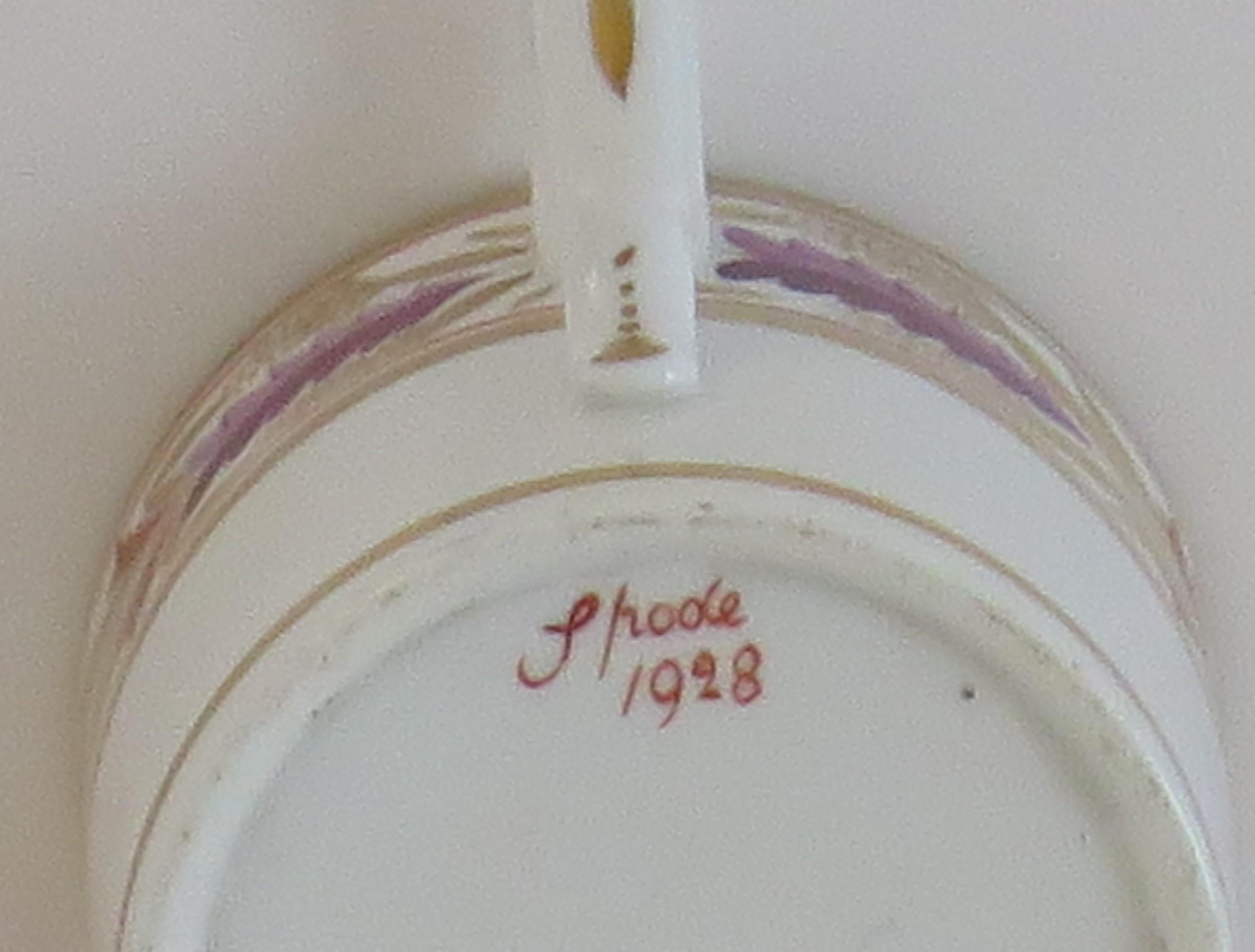 Boîte à café géorgienne en porcelaine de Spode, modèle 1928, vers 1810 en vente 5