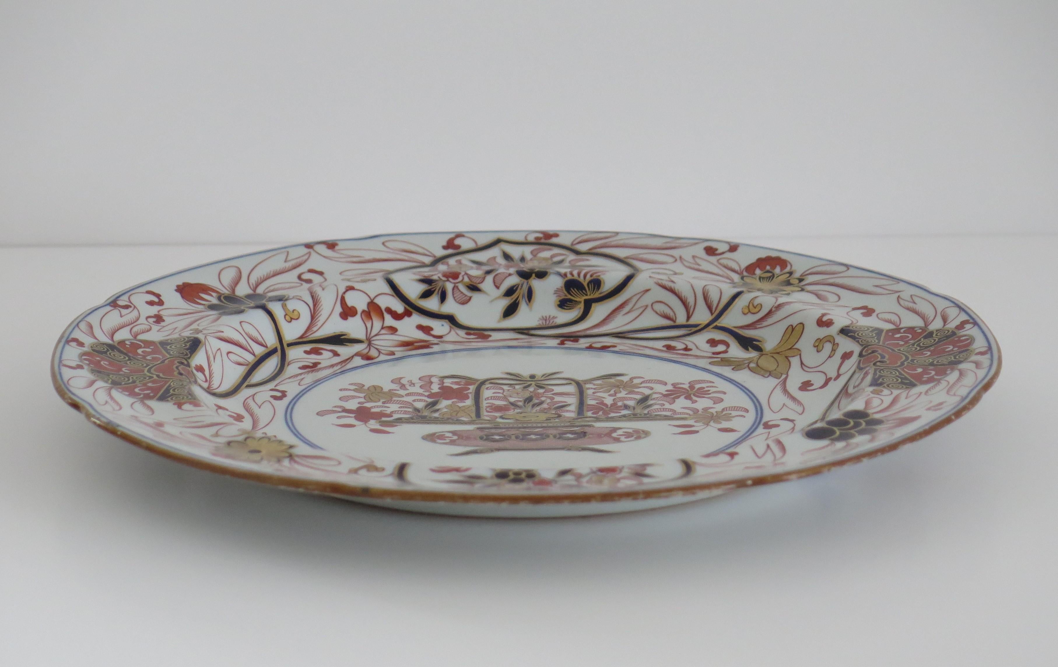 Hand-Painted Georgian Spode Dinner Plate B Ironstone Chinoiserie Pattern No.2283, circa 1820 For Sale