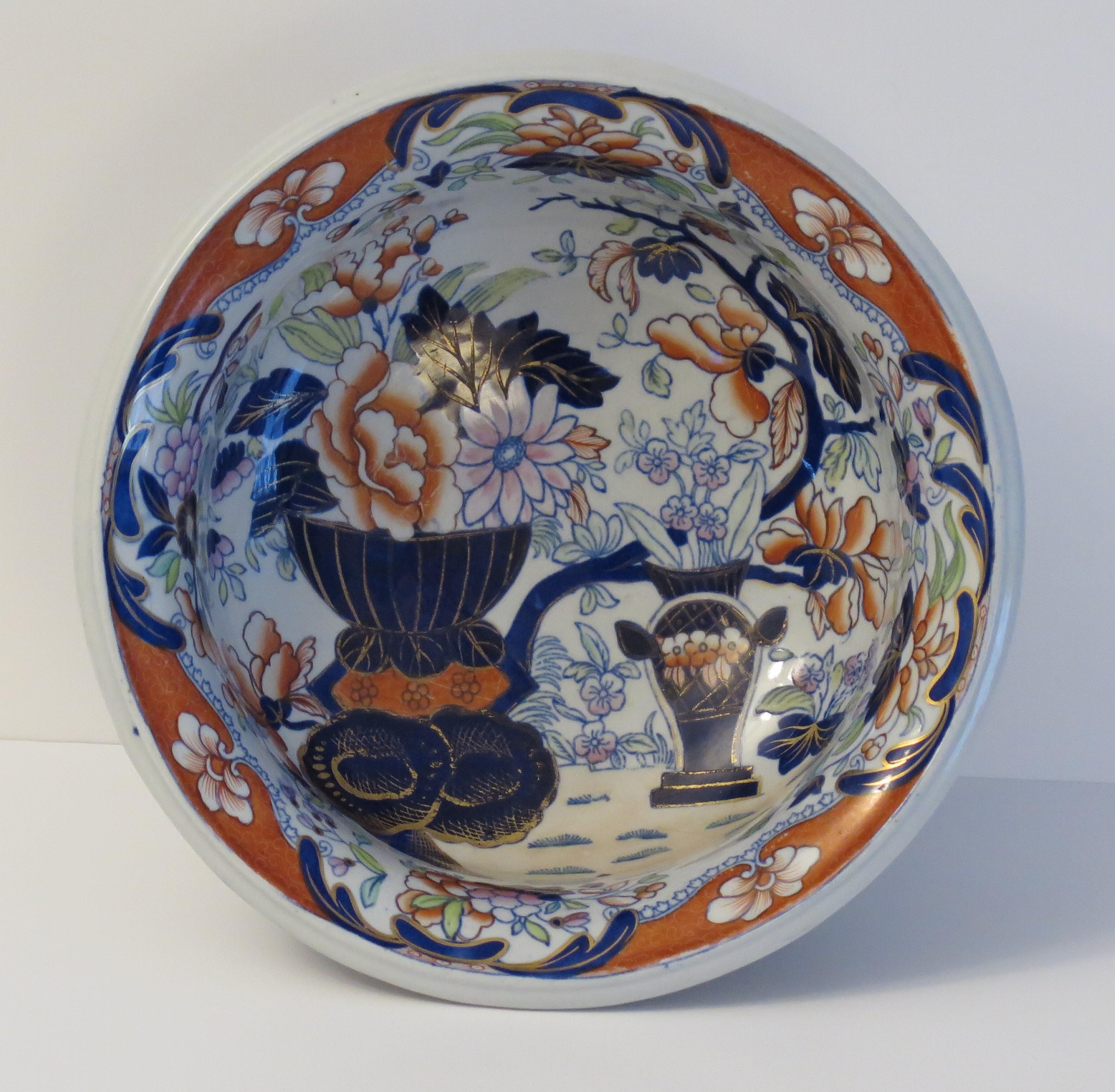 19th Century Georgian Spode Large Bowl Ironstone Chinoiserie Ptn No.3875, Circa 1820 For Sale