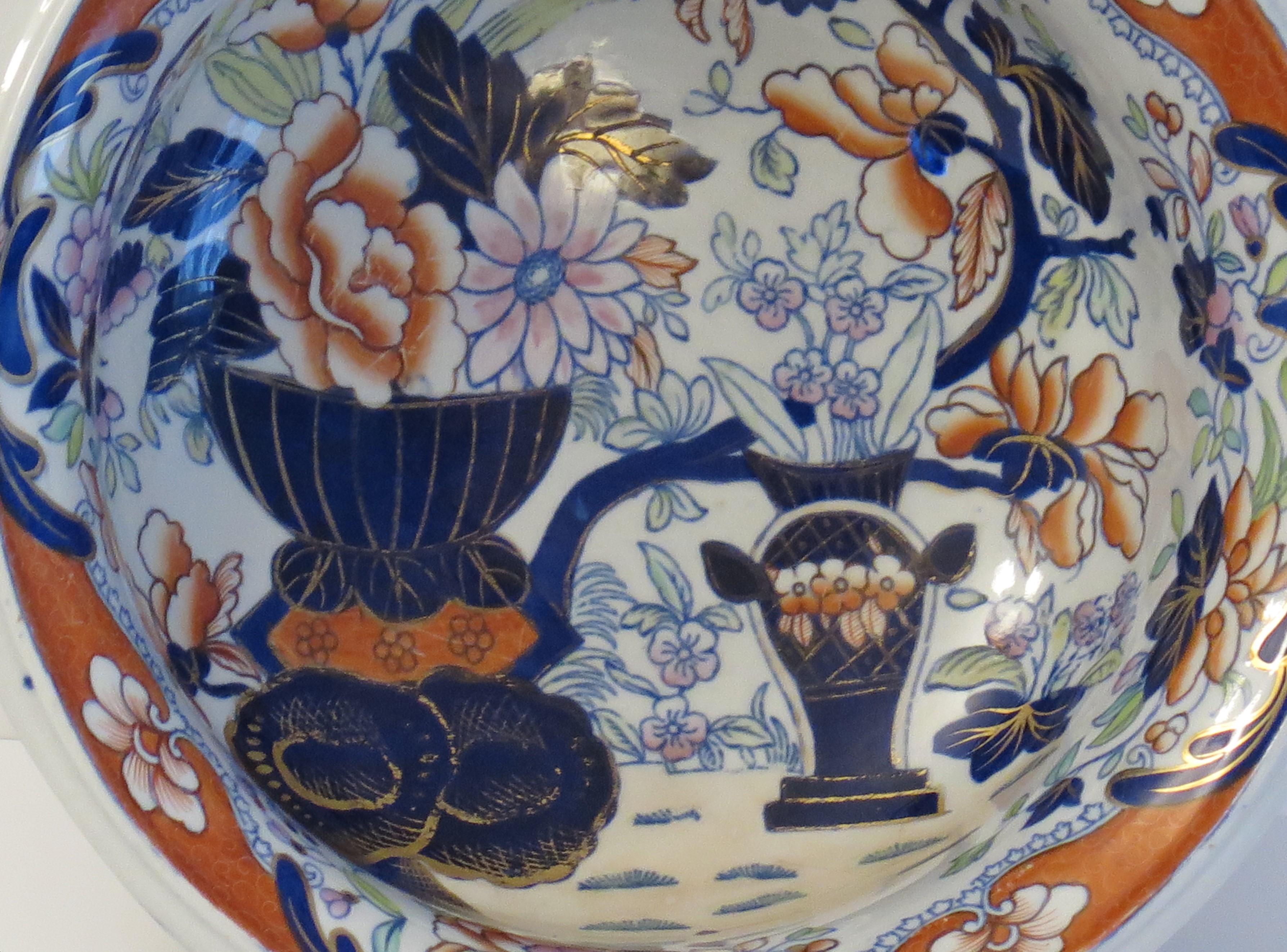 XIXe siècle Grand bol Spode géorgien en pierre de fer Chinoiserie Ptn n° 3875, vers 1820 en vente